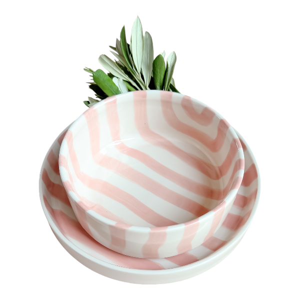 Magazin Minori Schale 'Stripes -  incanto rose'