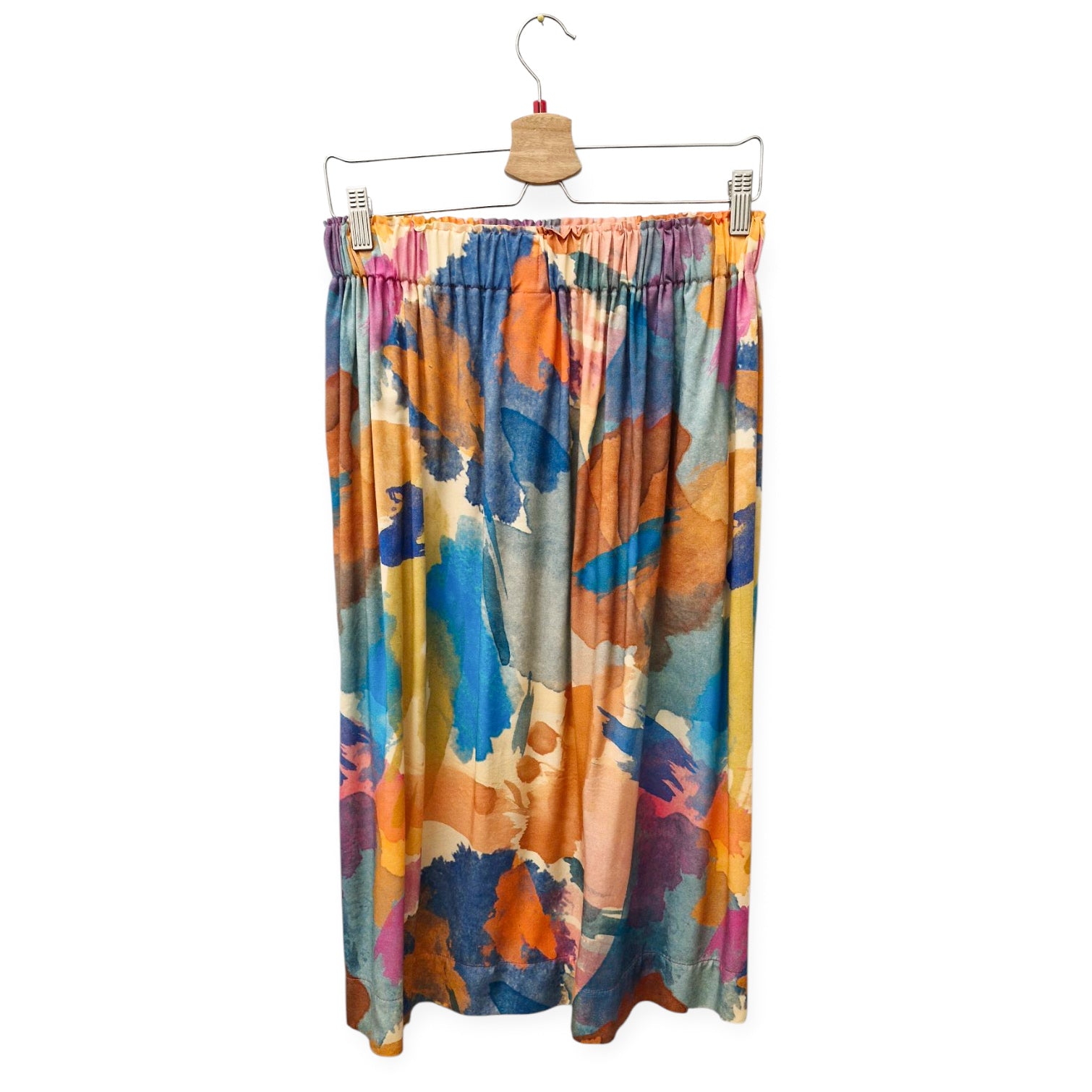 Viskoserock 'aquarell/orange blau'