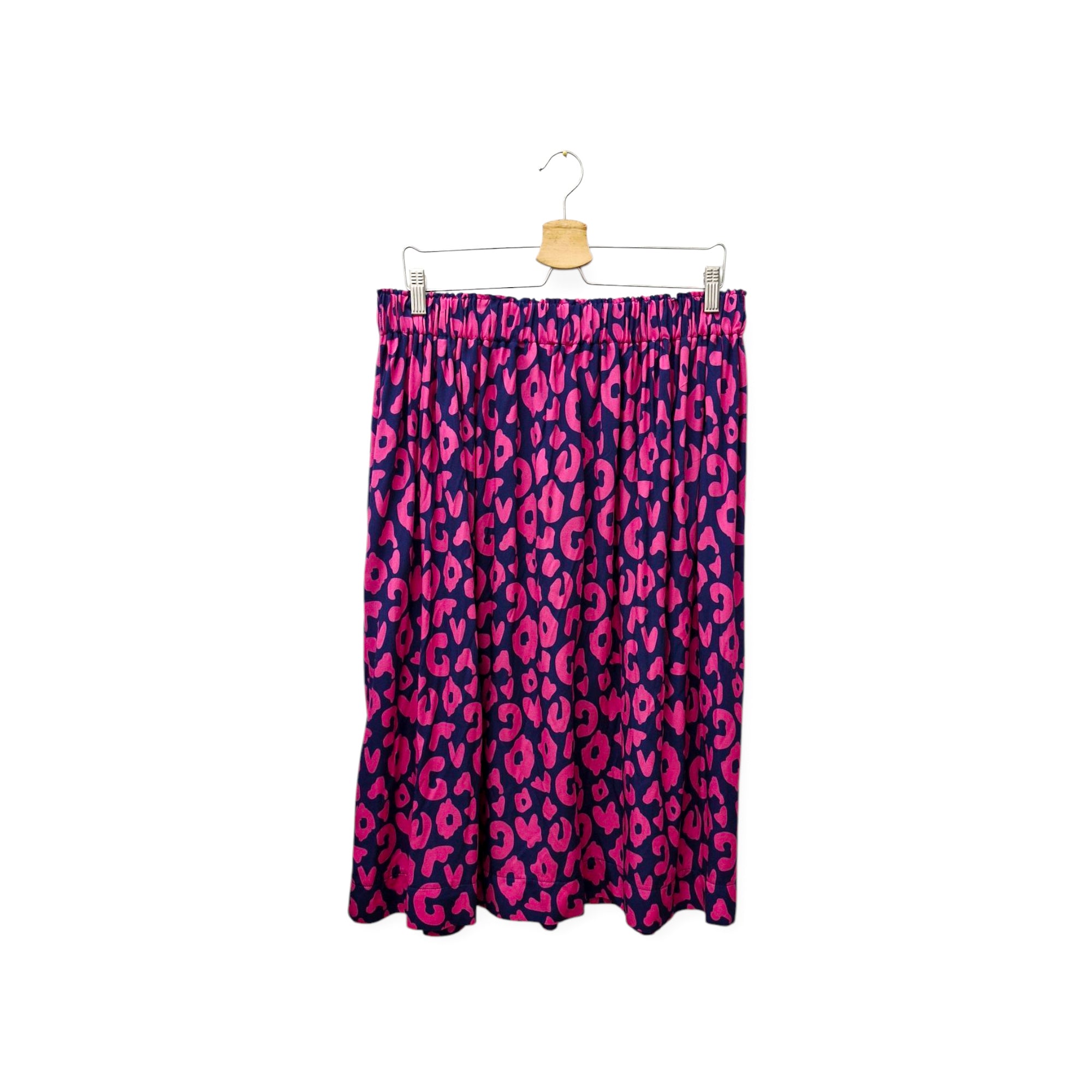 Viskoserock 'leo/dunkelblau pink'