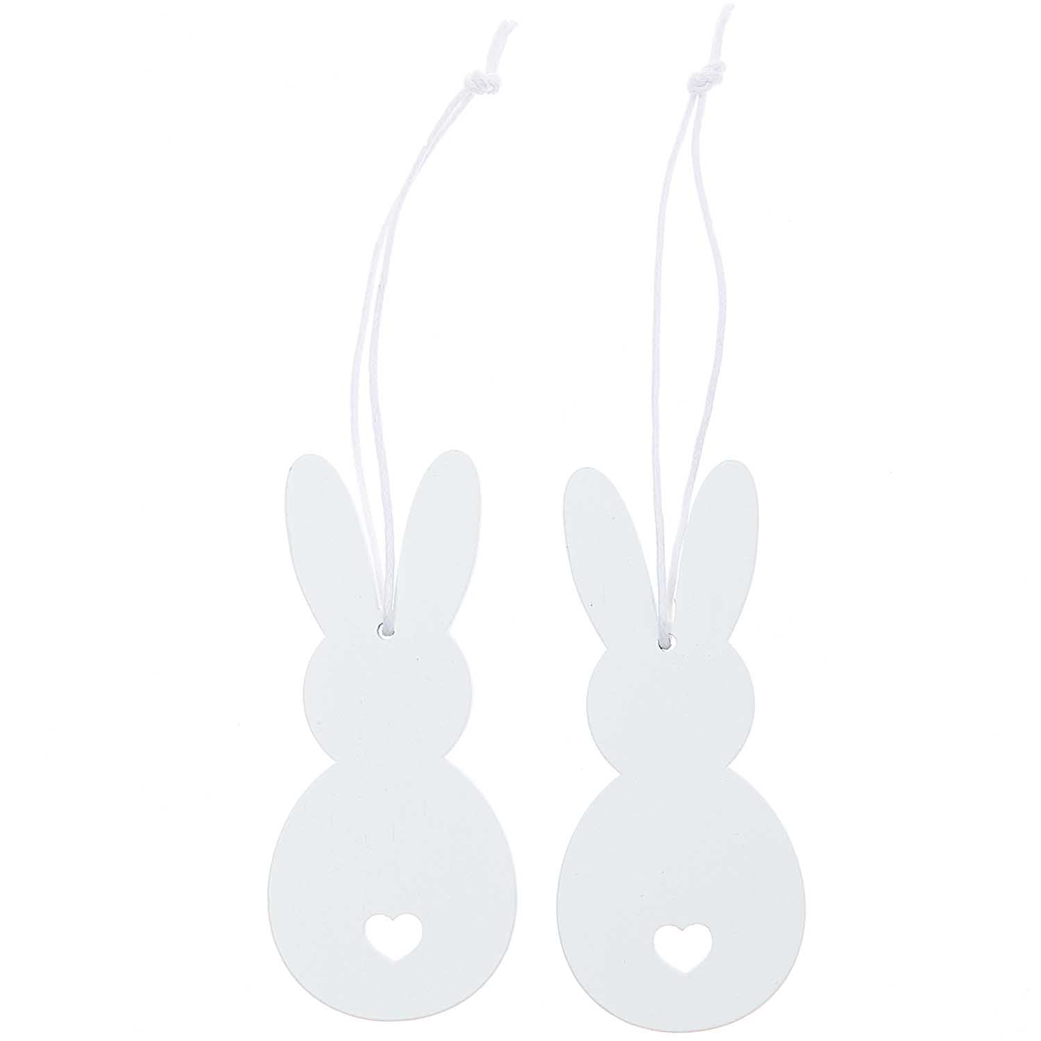 Holzanhänger 'Hase/weiss'