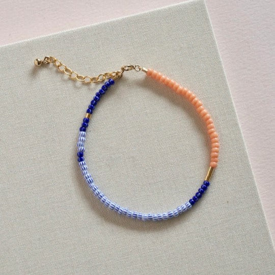 SanSan Perlenarmband LENTE 'blush - deep blue - blue stripes'