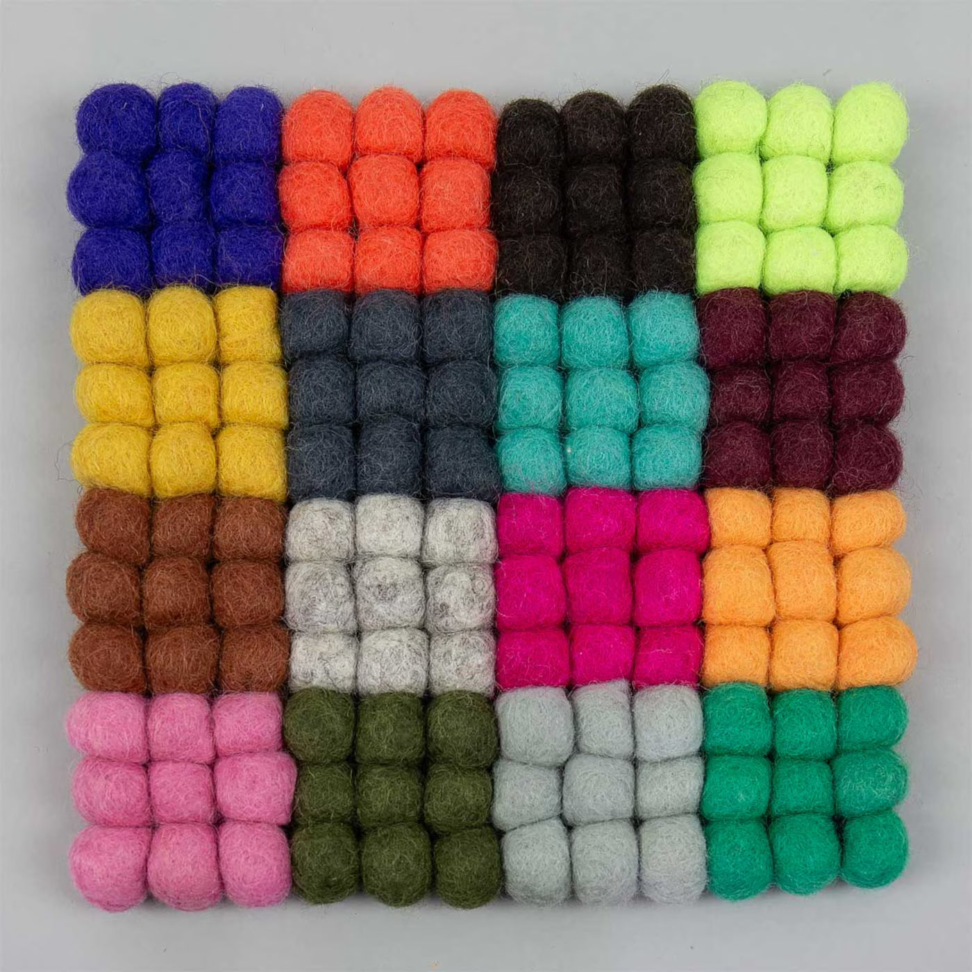 SQUARE Topfuntersetzer aus Wollfilz – bunt, quadratisch