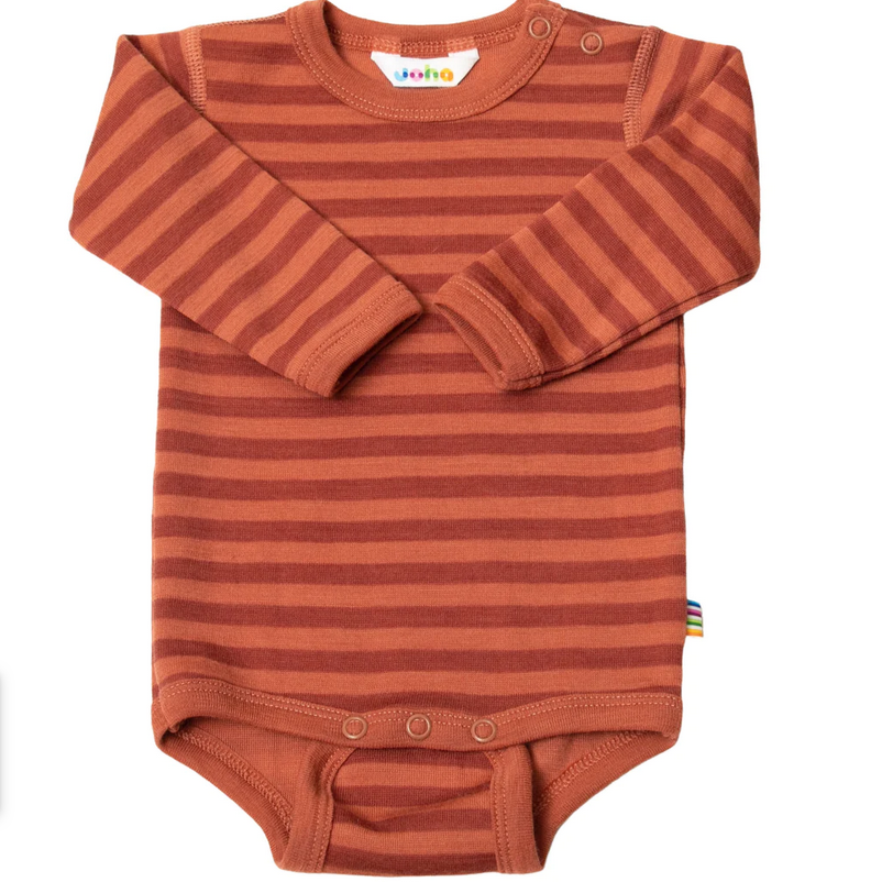 Joha Body Merinowolle 'Gestreift/ rot orange'