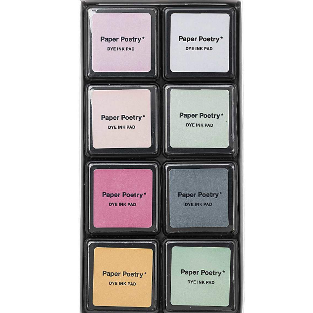 Paper Poetry Tusche-Stempelkissen Set 8 Farben Smoky Colours