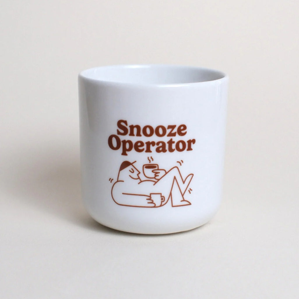 studio ciao Porzellanbecher 'Snooze Operator'