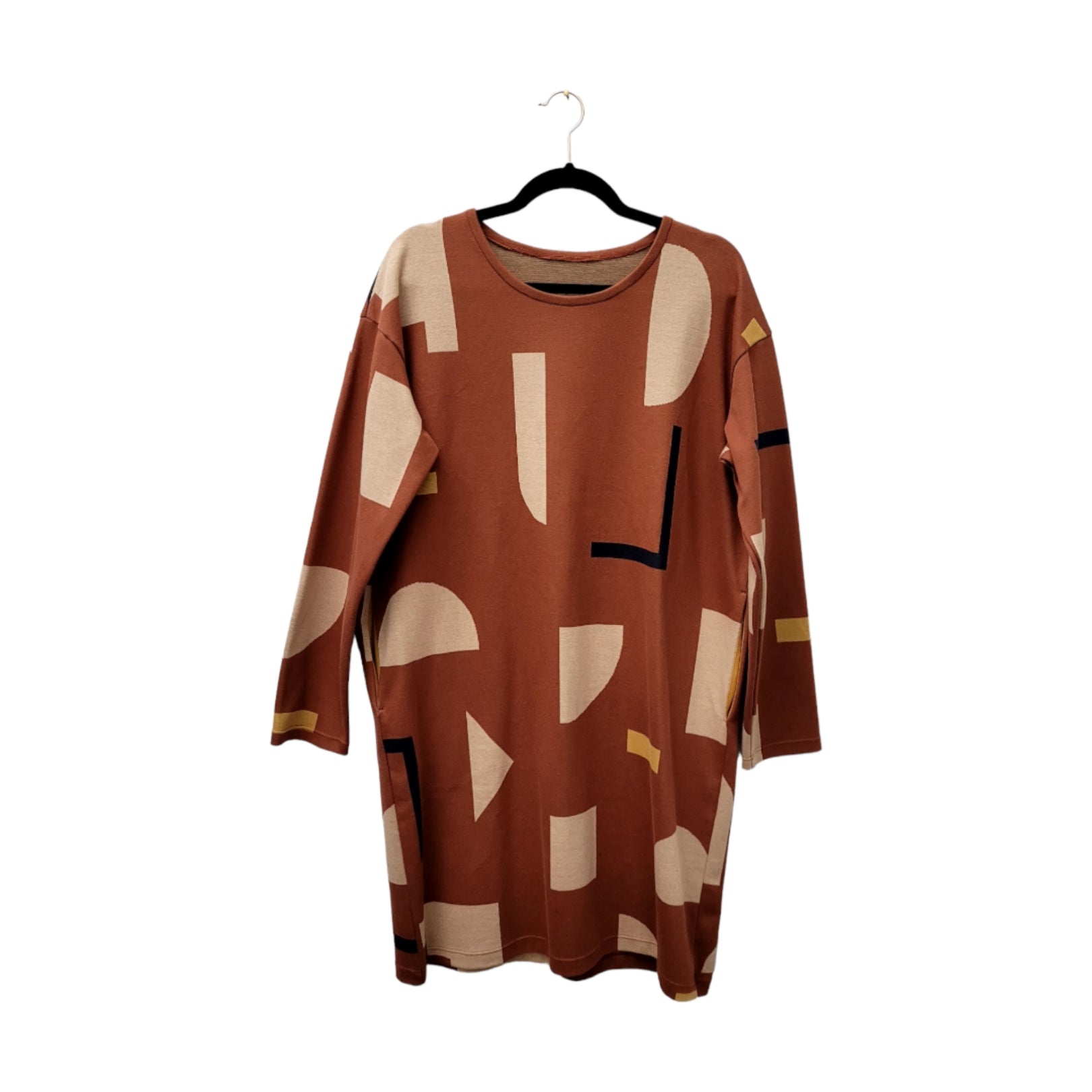 Einzelstücke S und M! Oversize Kleid Ladies Grafisch Jaquard rost