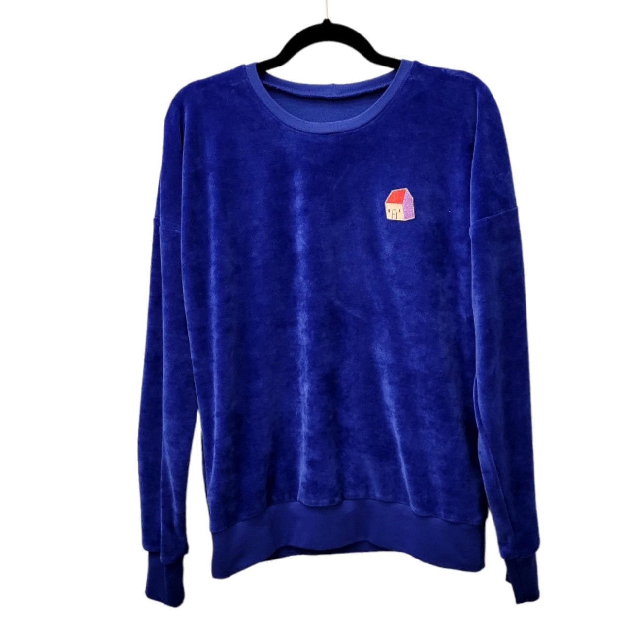 Pullover knallblau Nicki mit Haus Patch