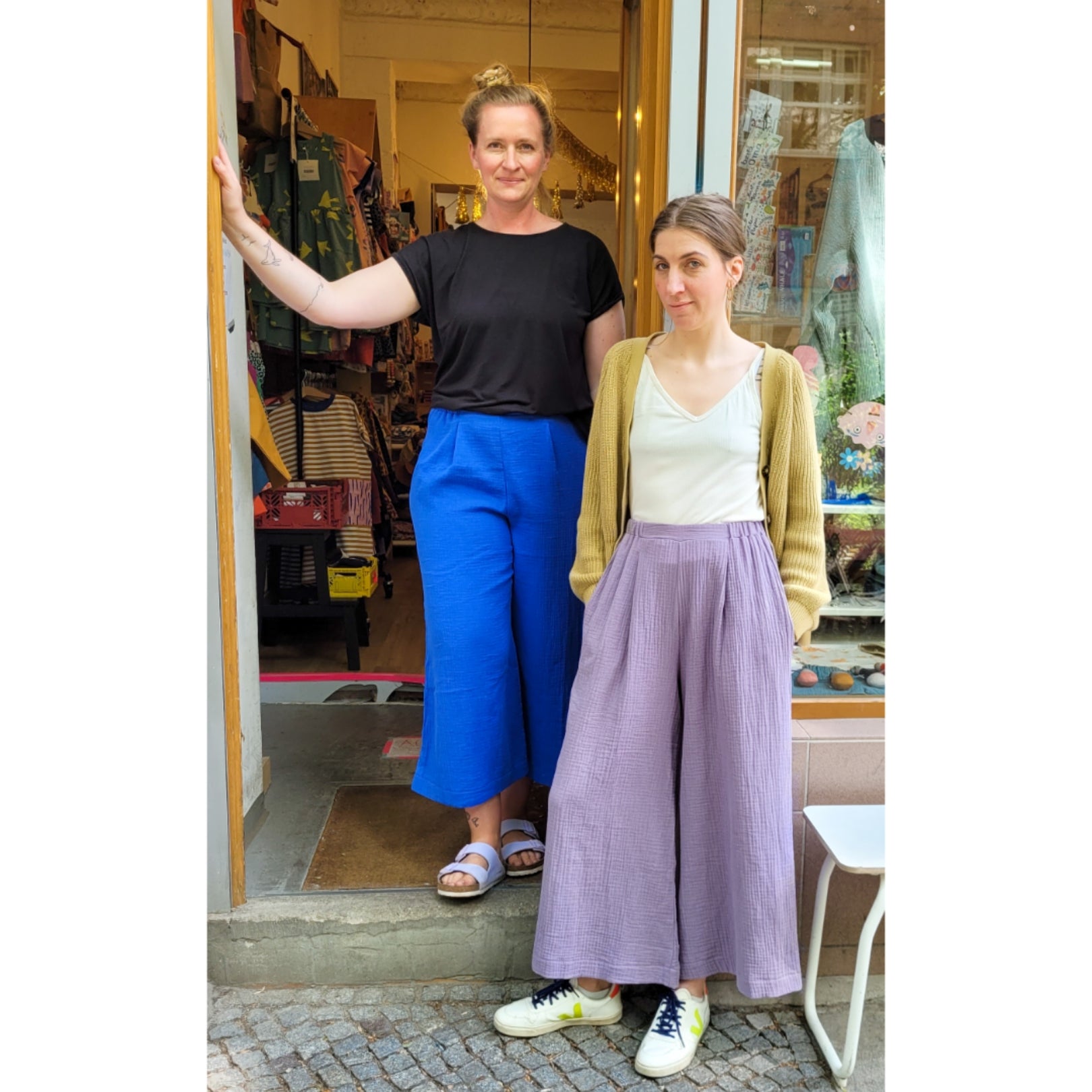 Culotte für Ladies Viskose-Leinen 'knallblau'