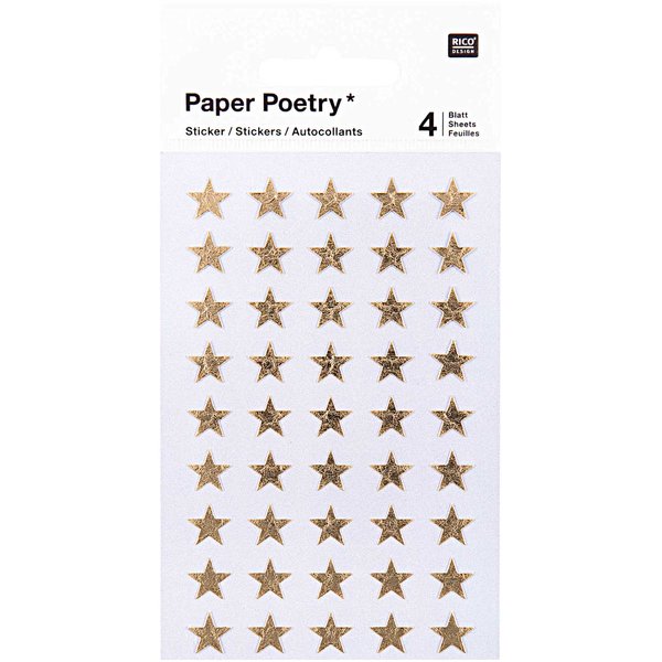 PAPER POETRY Sticker Sterne 'Gold'