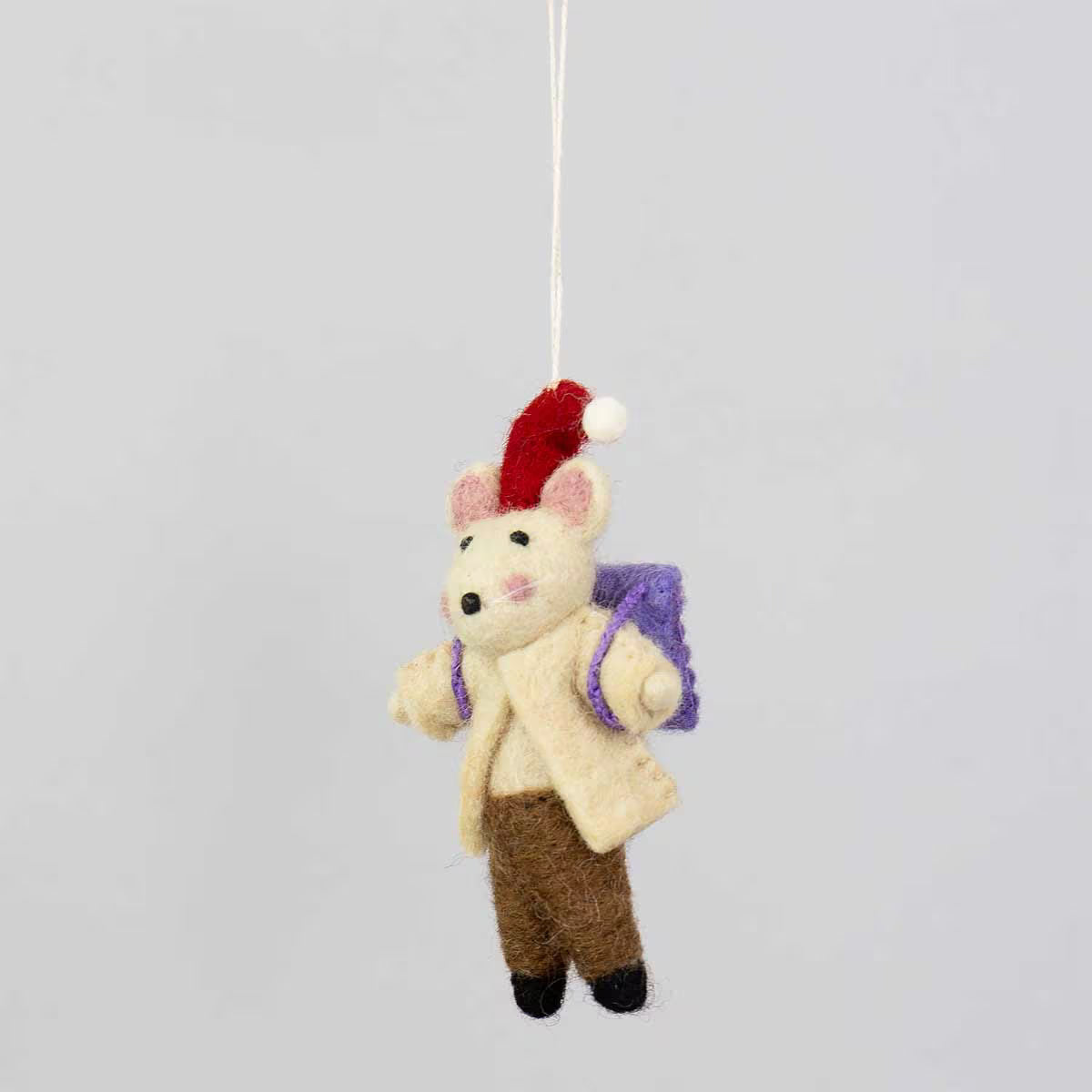 World of Craft -Maus mit Rucksack Weihnachtsornament-