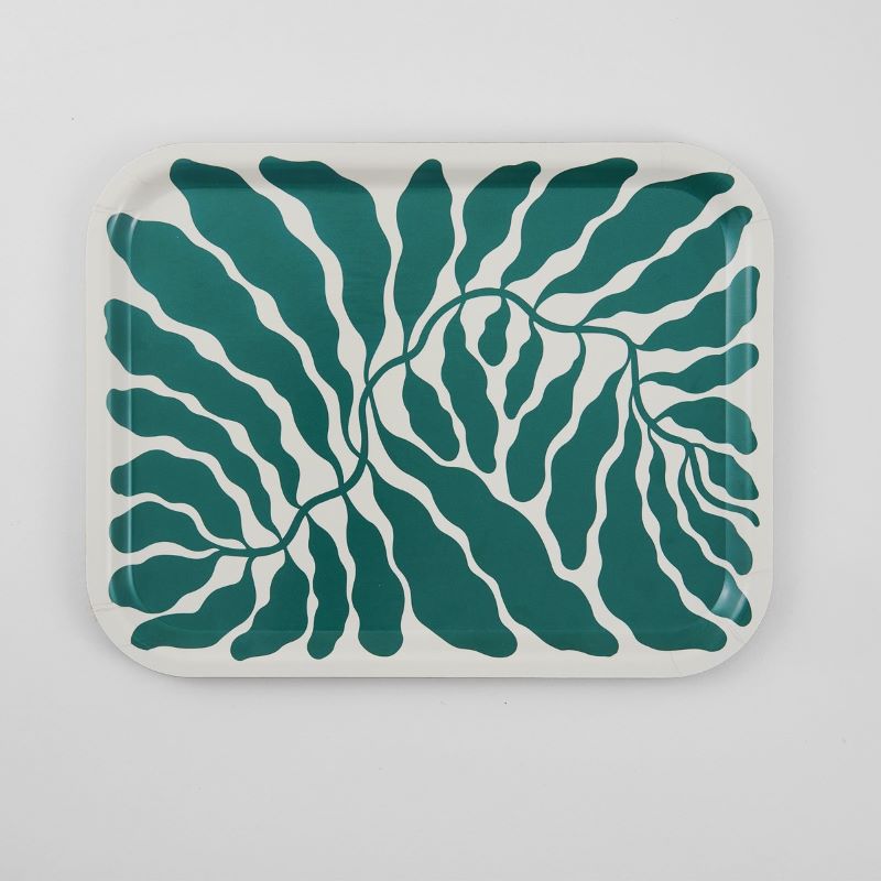 Wrap Rechteckiges Tablett 'Green Leaves'