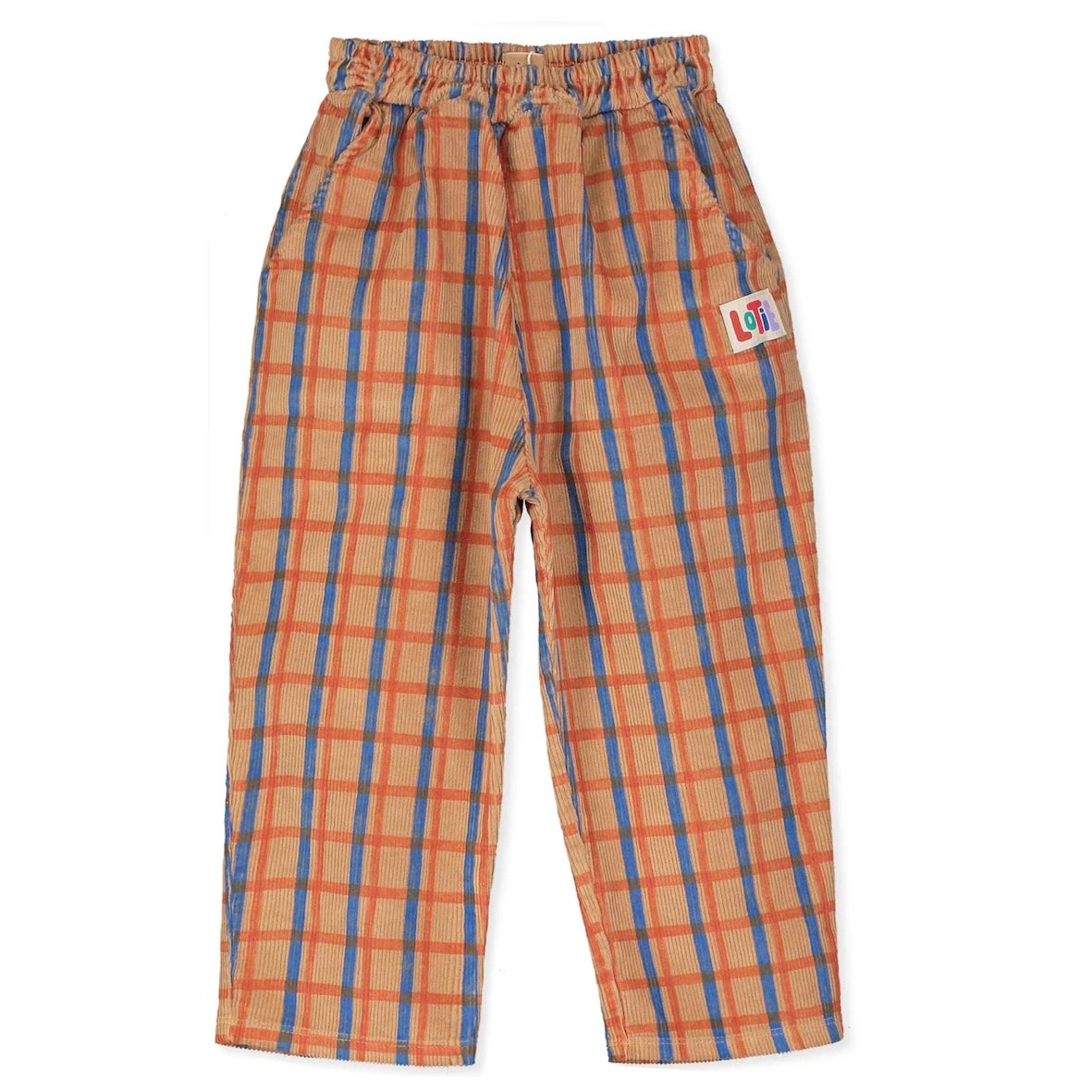 Lötiekids PLAID CORDUROY TOASTED WIDE TROUSER