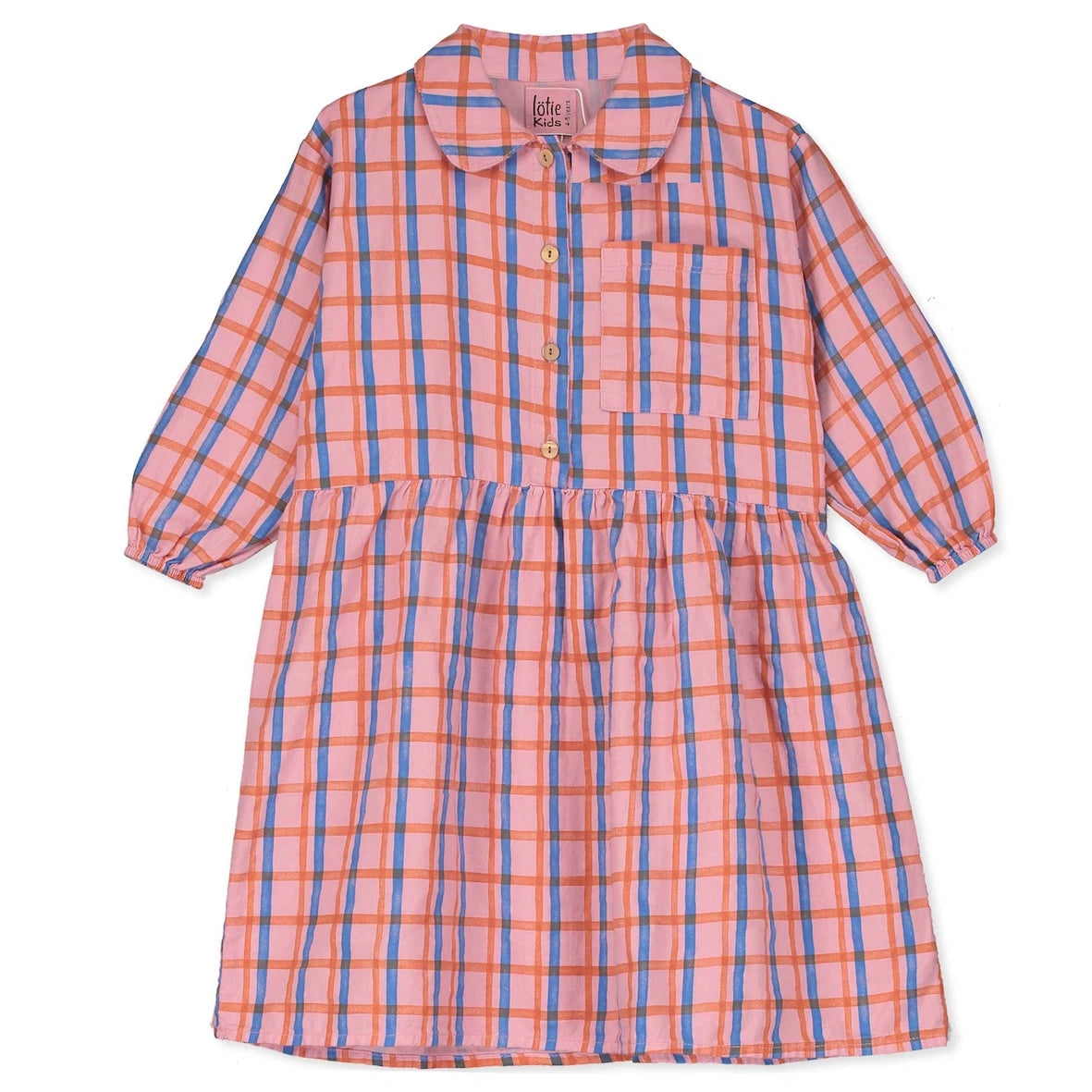 Lötiekids PLAID PIRNT ROSE WOVEN DRESS