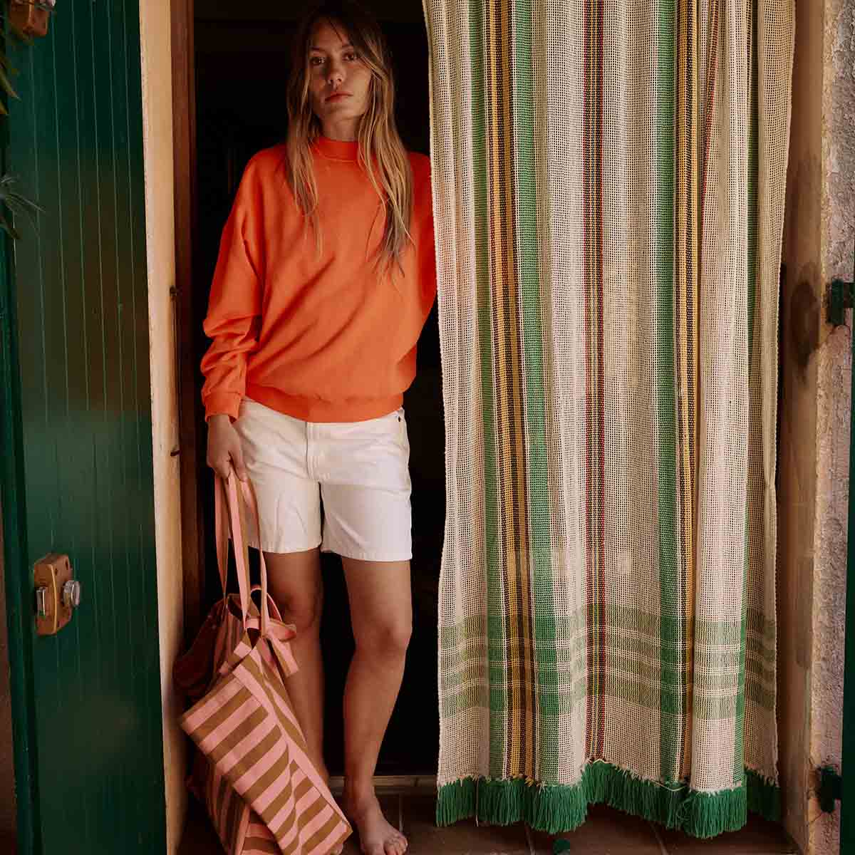 ELISA Tasche Streifen 'Karamell Erdbeere'