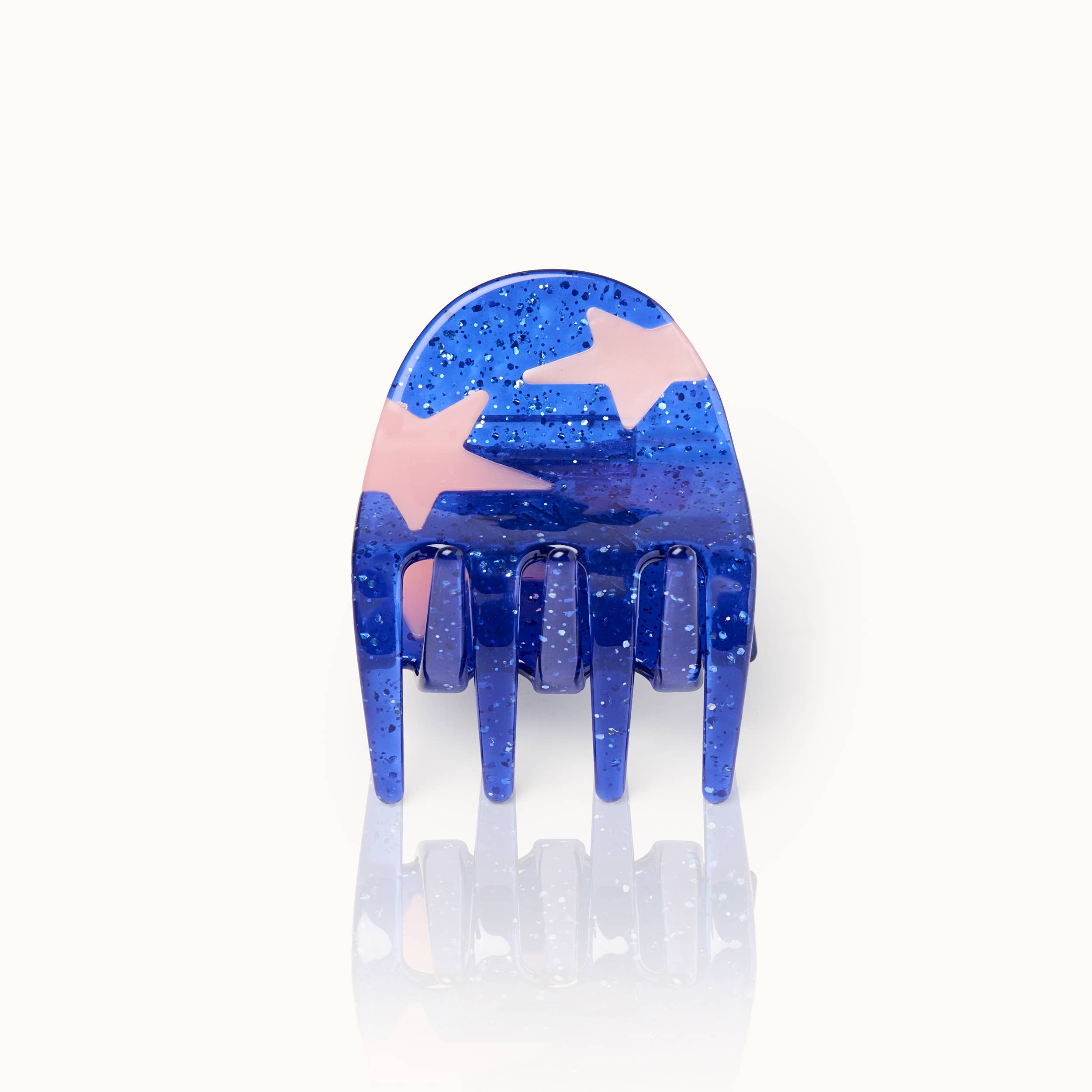 Haarspange Stern Blau Glitzer