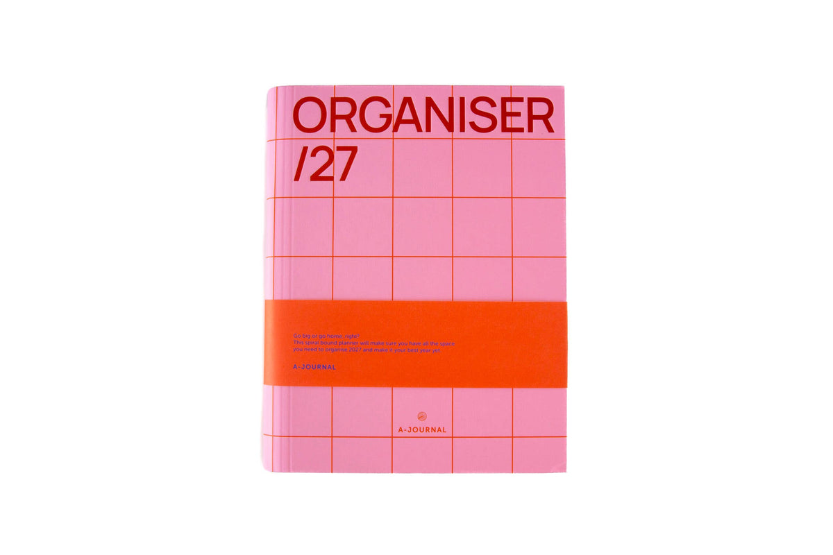 A-Journal - A-Journal Spiral-Tagebuch – Organizer 2027 – kariert Pink-Rot (Kopie)