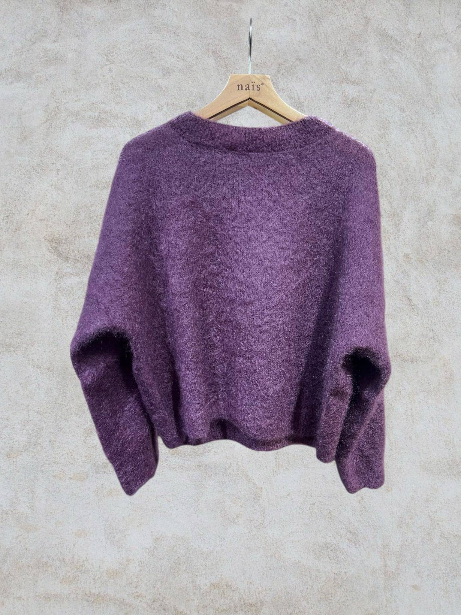 Pullover aus 74 % Kid-Mohair mit Rundhalsausschnitt