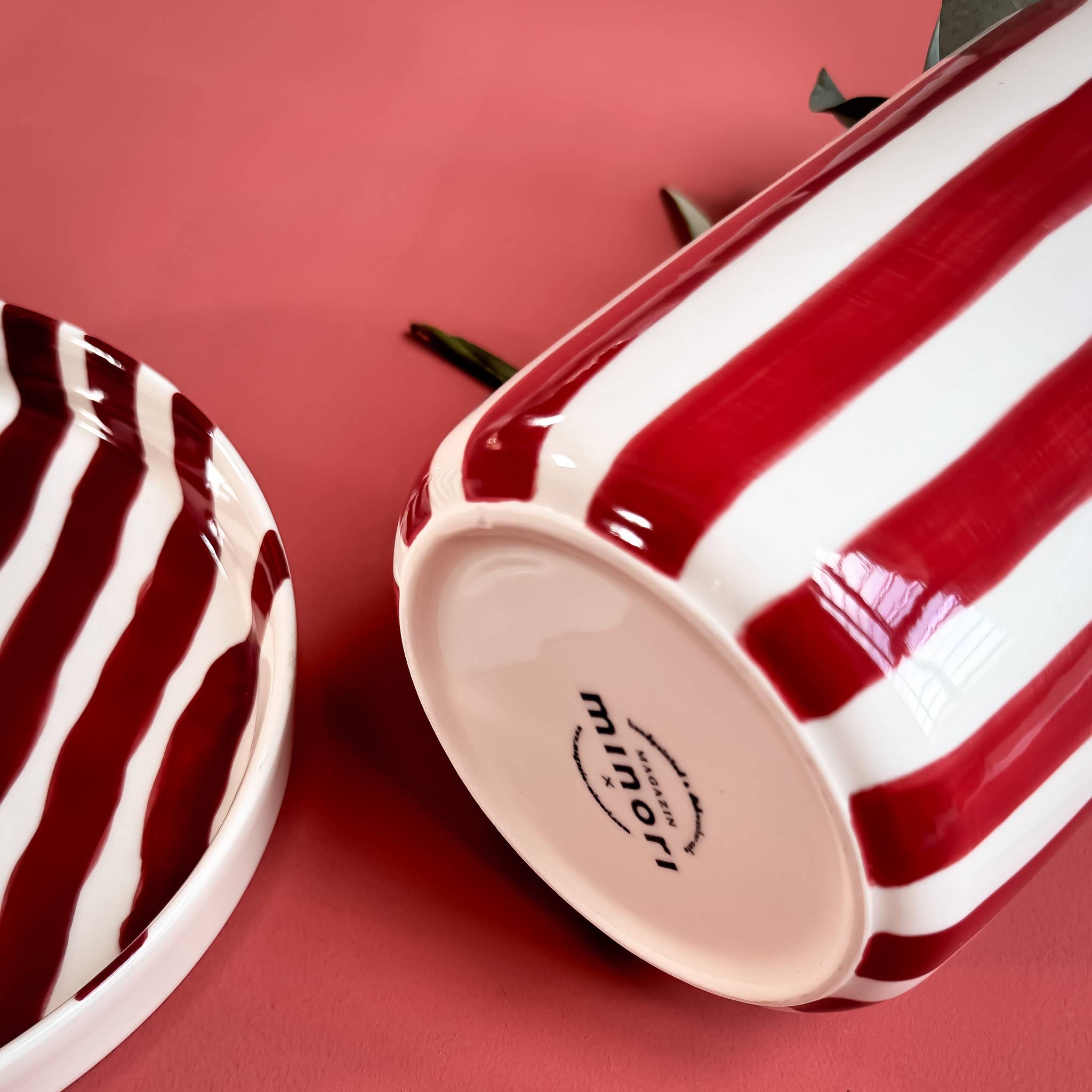 Magazin Minori Vase Stripes - tramonto red