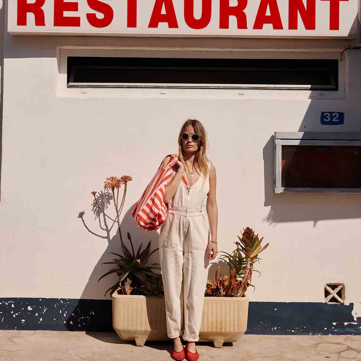 ELISA TASCHE STREIFEN TOMATE / CANDY PINK