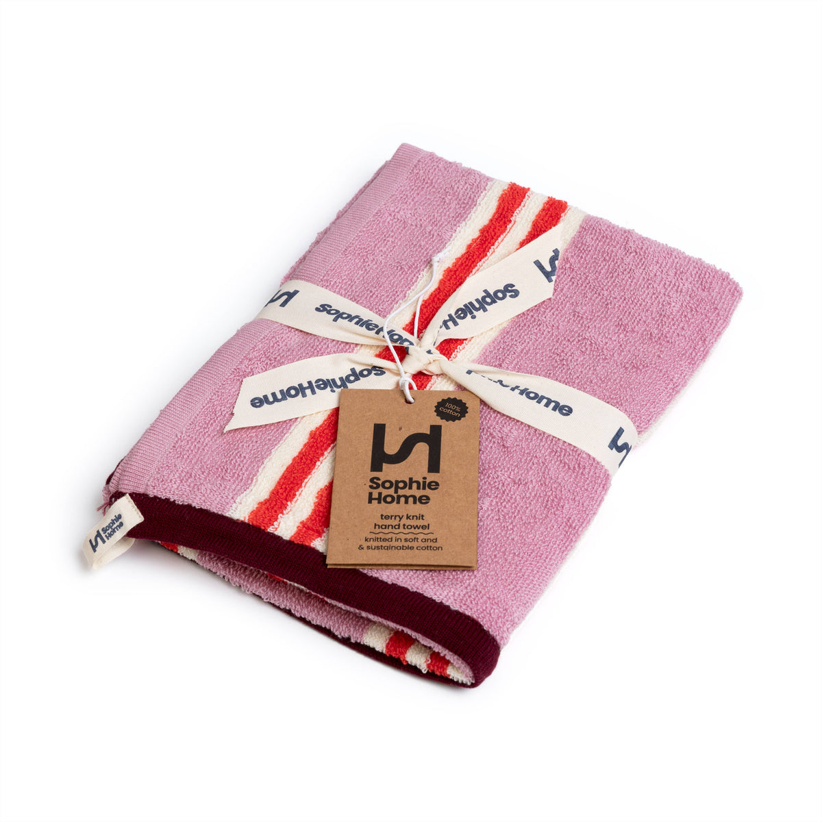 Sophie Home Ltd - Frottee-Handtuch in Rosa Streifen