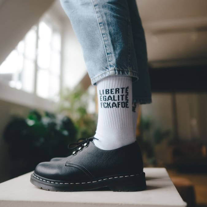 FCKAFDÉ Statement Socken in weiß von arrel