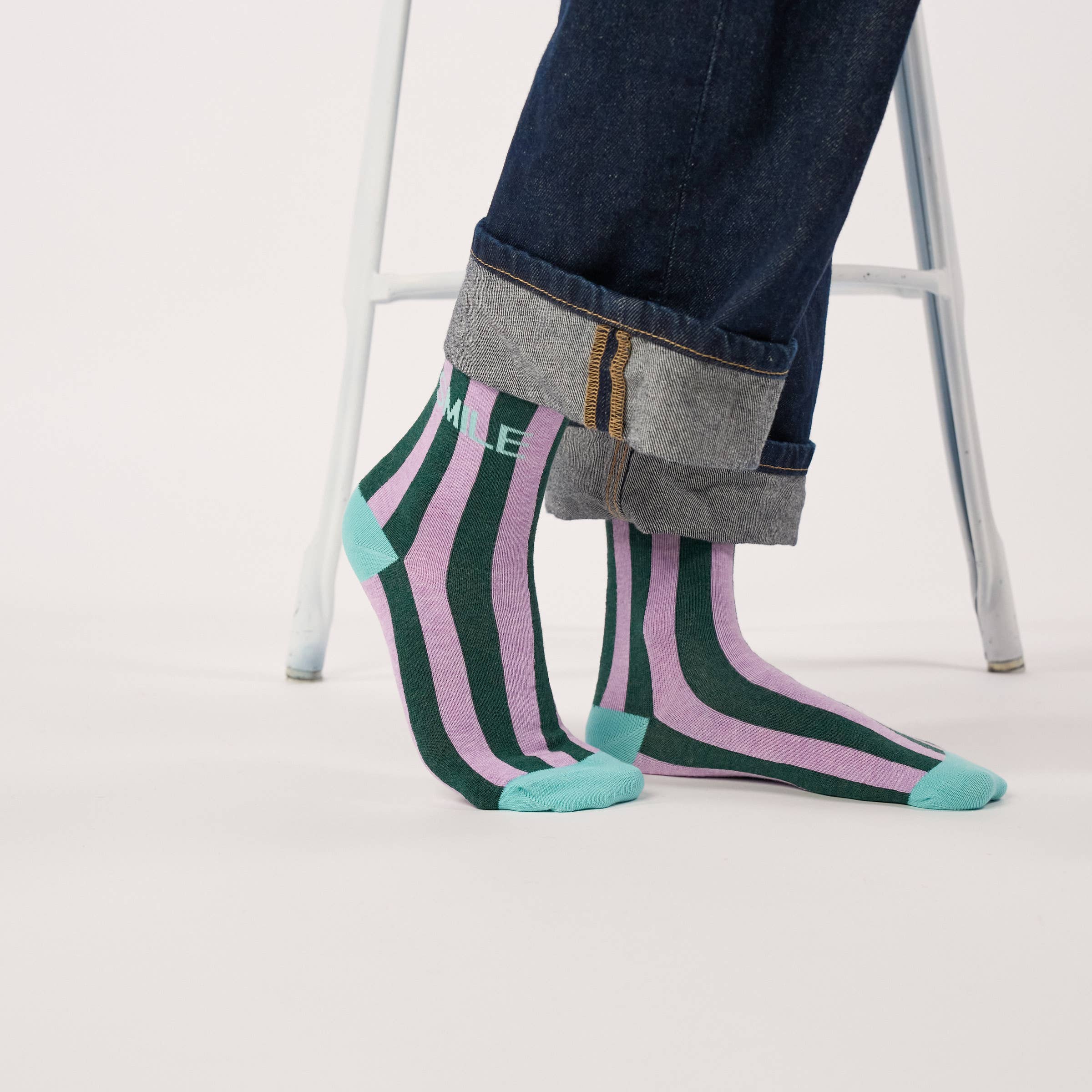 BILLYBELT - Gestreifte Socken – Smile Grösse 36-41