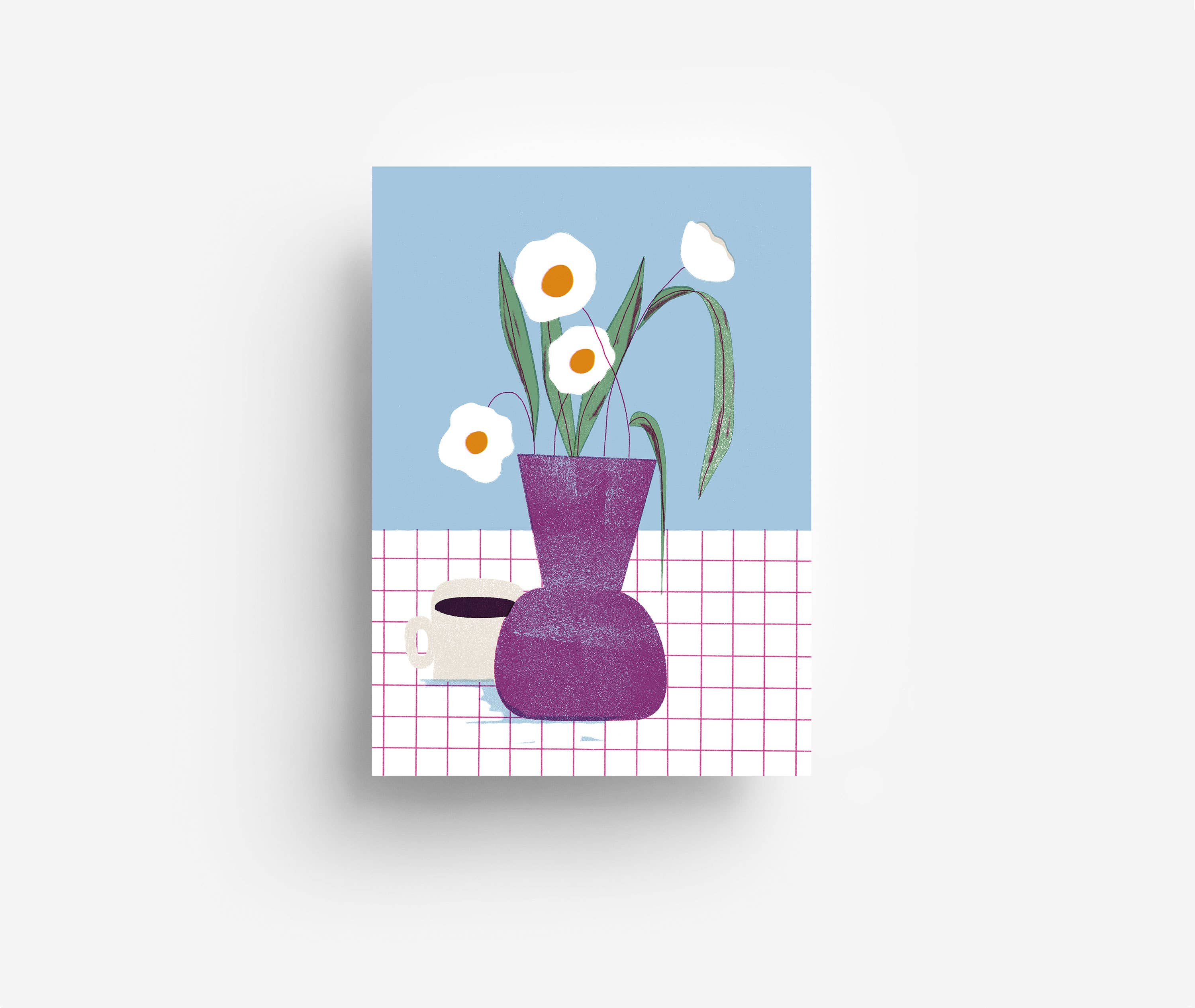 Kaffeeblumenpostkarte DIN A6