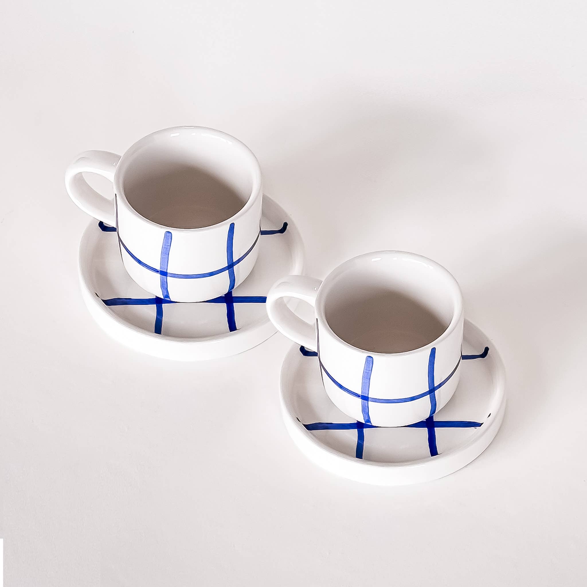 Espresso Grid - mare blue (2er Set - 4 Teile)