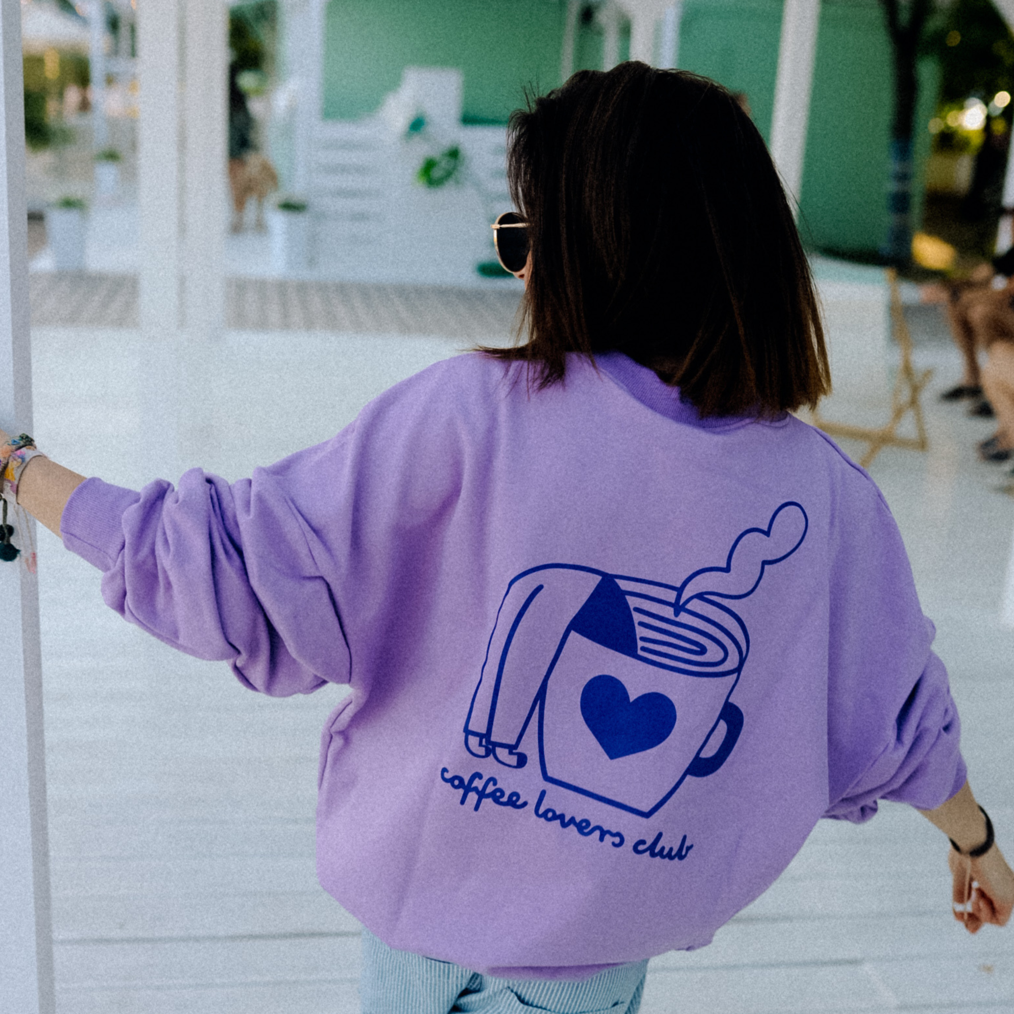 BIG COFFEE LOVER auf lila - SWEATSHIRT Dont grow up