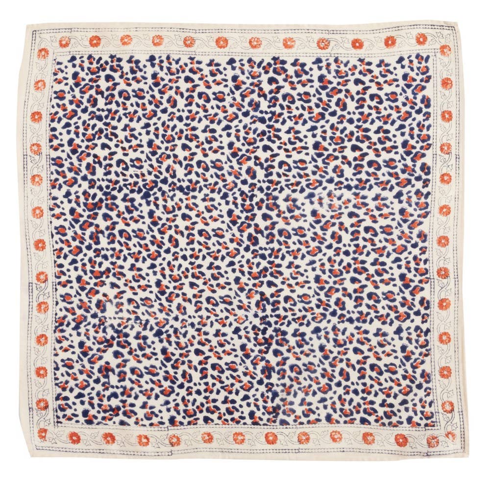 Bonheur du Jour Indischer Schal - Beige Marine Leopard
