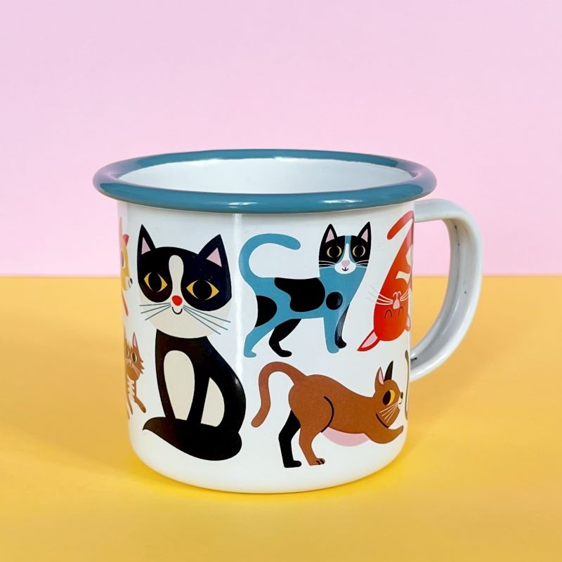 Emaille Tasse 'Cat Lover' OMM Design