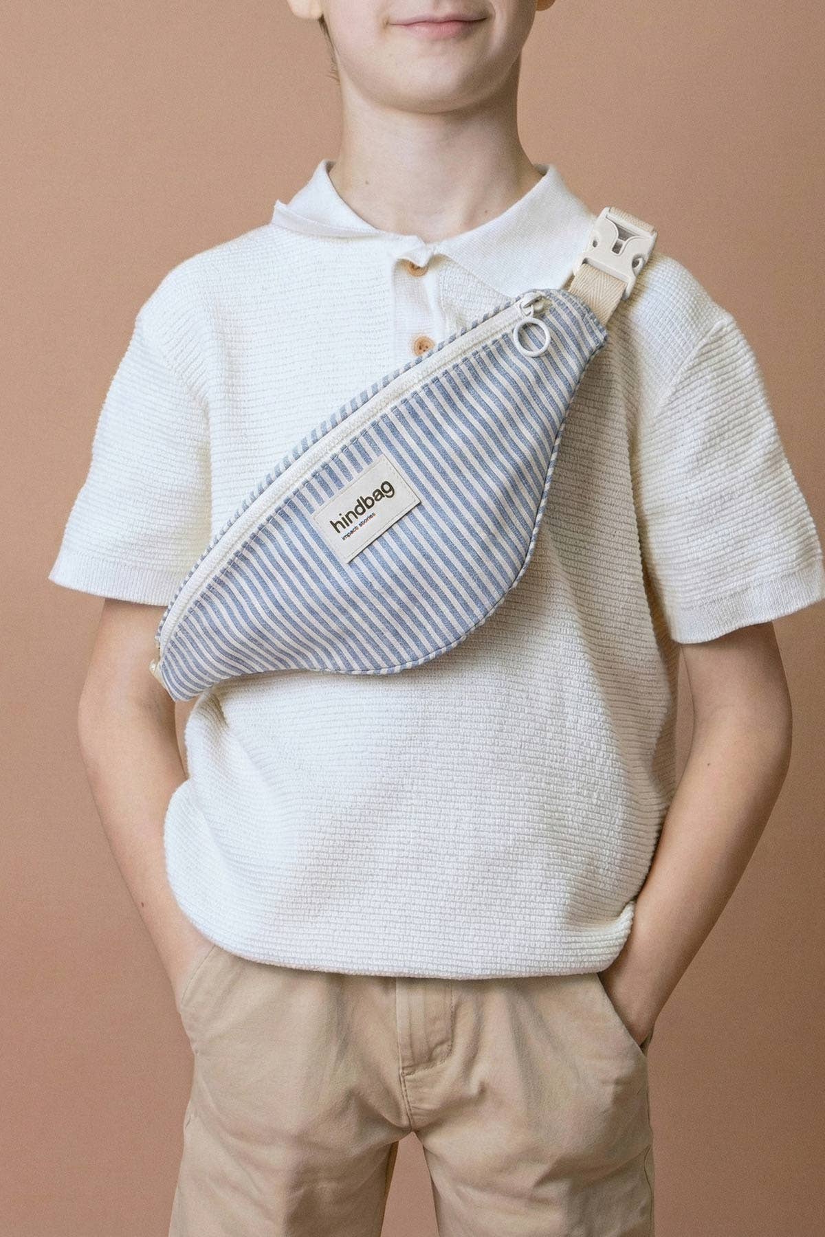 Hindbag Bauchtasche "Augustin" blau gestreift