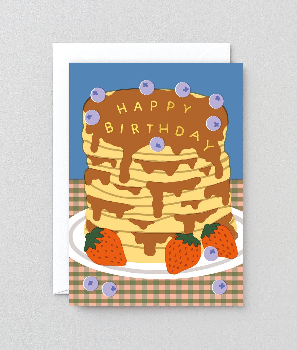 Wrap - Glückwunschkarte zum Geburtstag mit Pfannkuchen Motiv Grußkarte