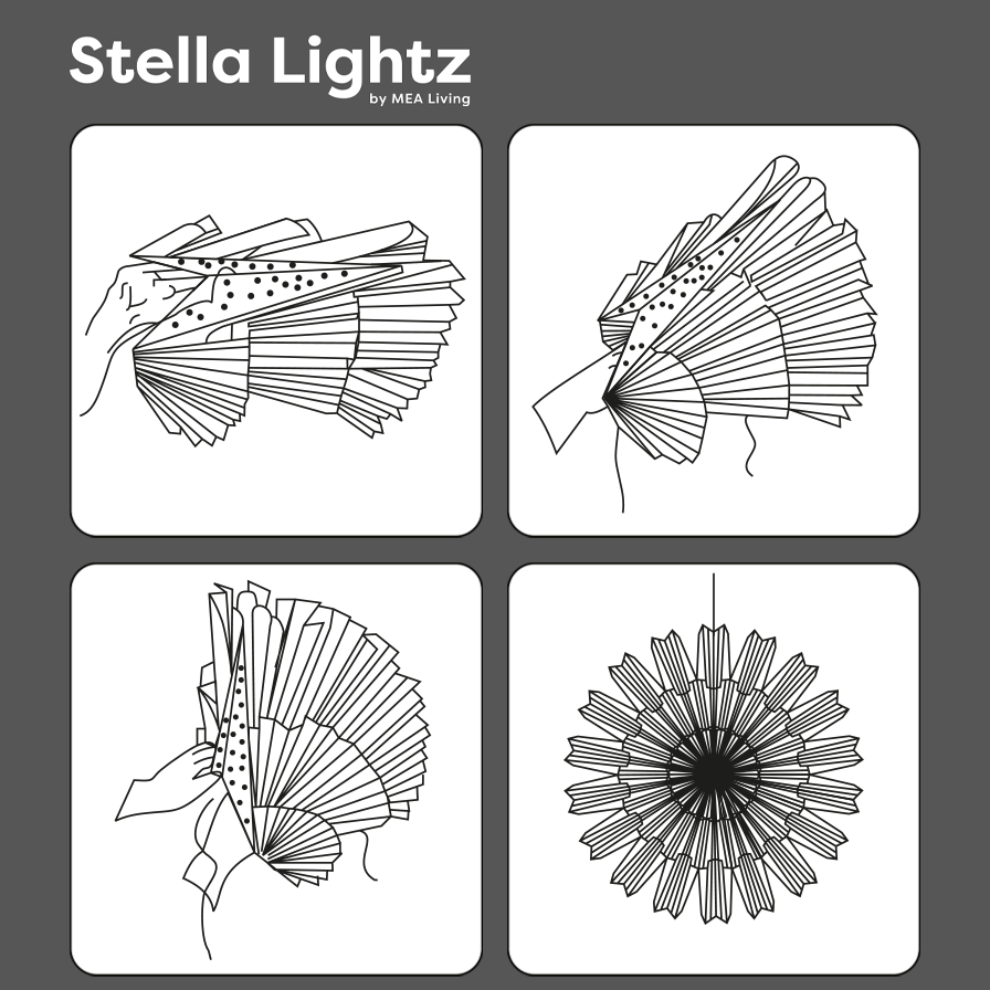 Mea-Living - 'Stella-Magnolia', Pergamentpapier weiß 40 cm