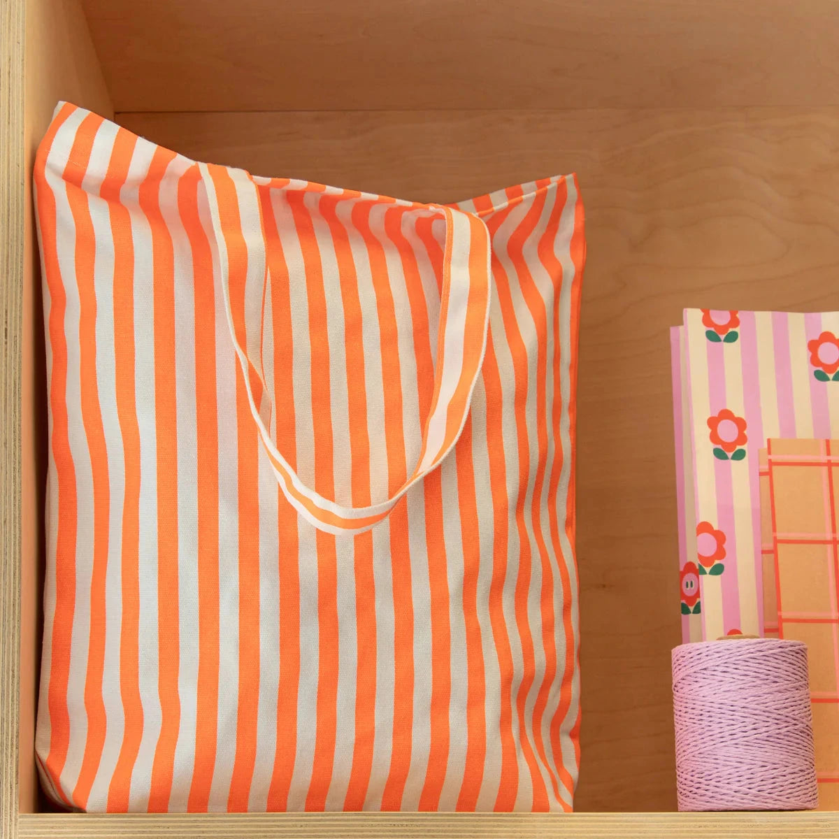 Cotton Bag Shopper Streifenmuster Neon (unterschiedliche Farben)