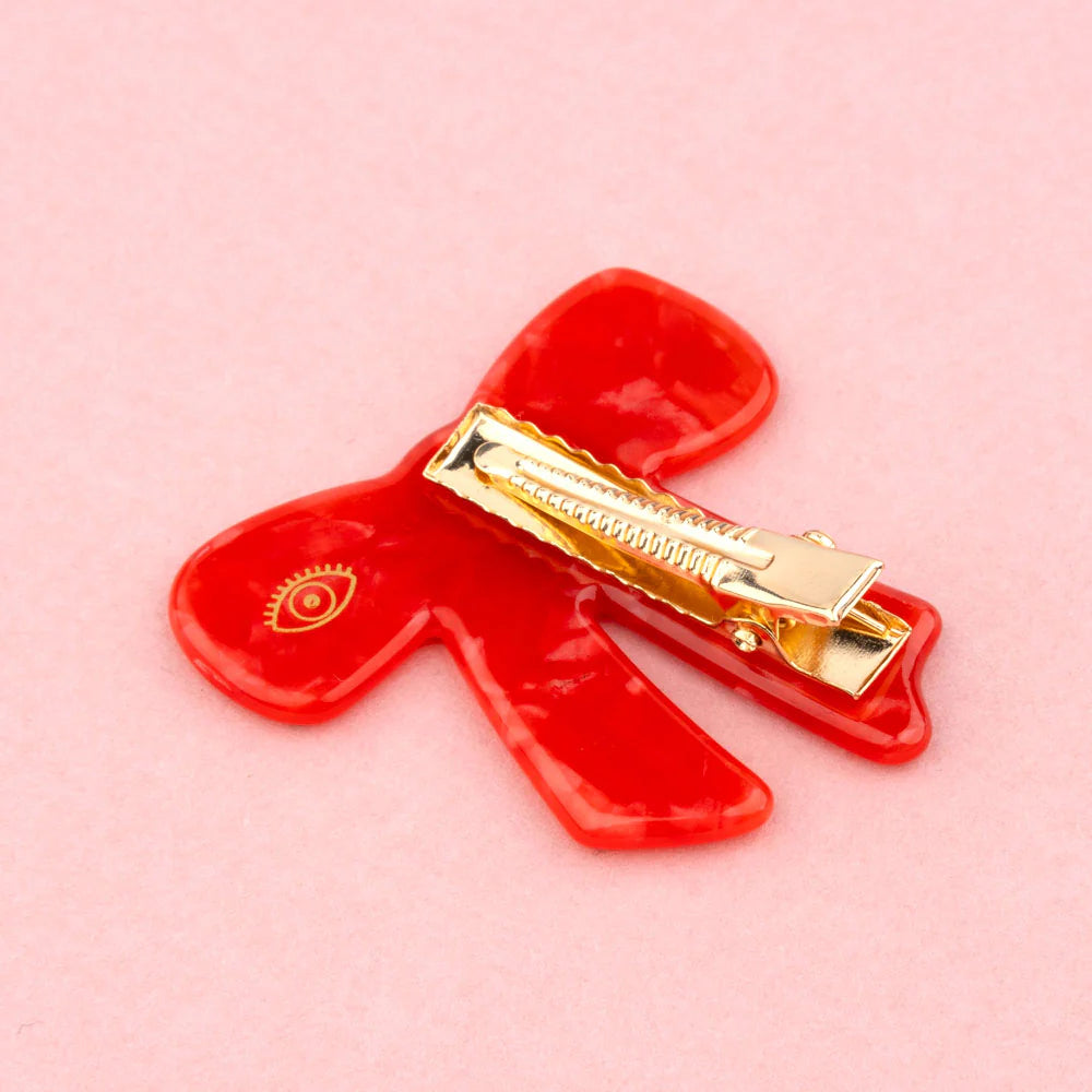 Coucou Suzette Mini Haarclip rote Schleife