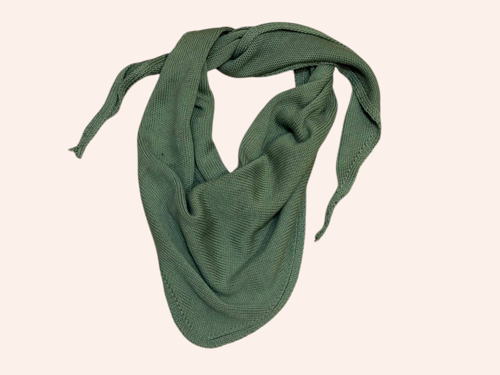 Einfarbiges Dreieckstuch aus 100 % Baumwollstrick