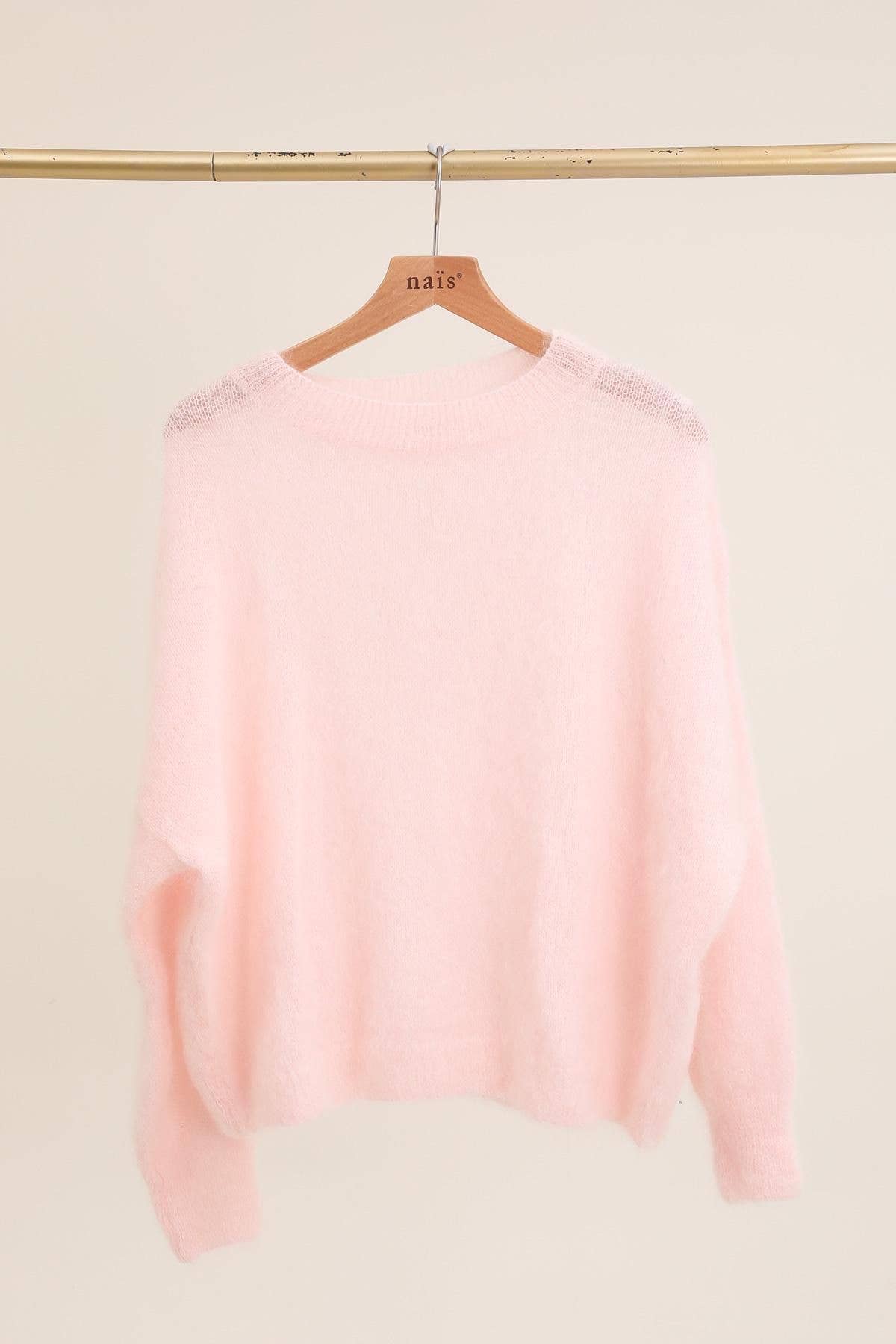 Pullover aus 74 % Kid-Mohair mit Rundhalsausschnitt