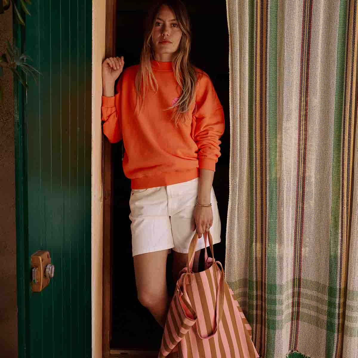 ELISA Tasche Streifen 'Karamell Erdbeere'