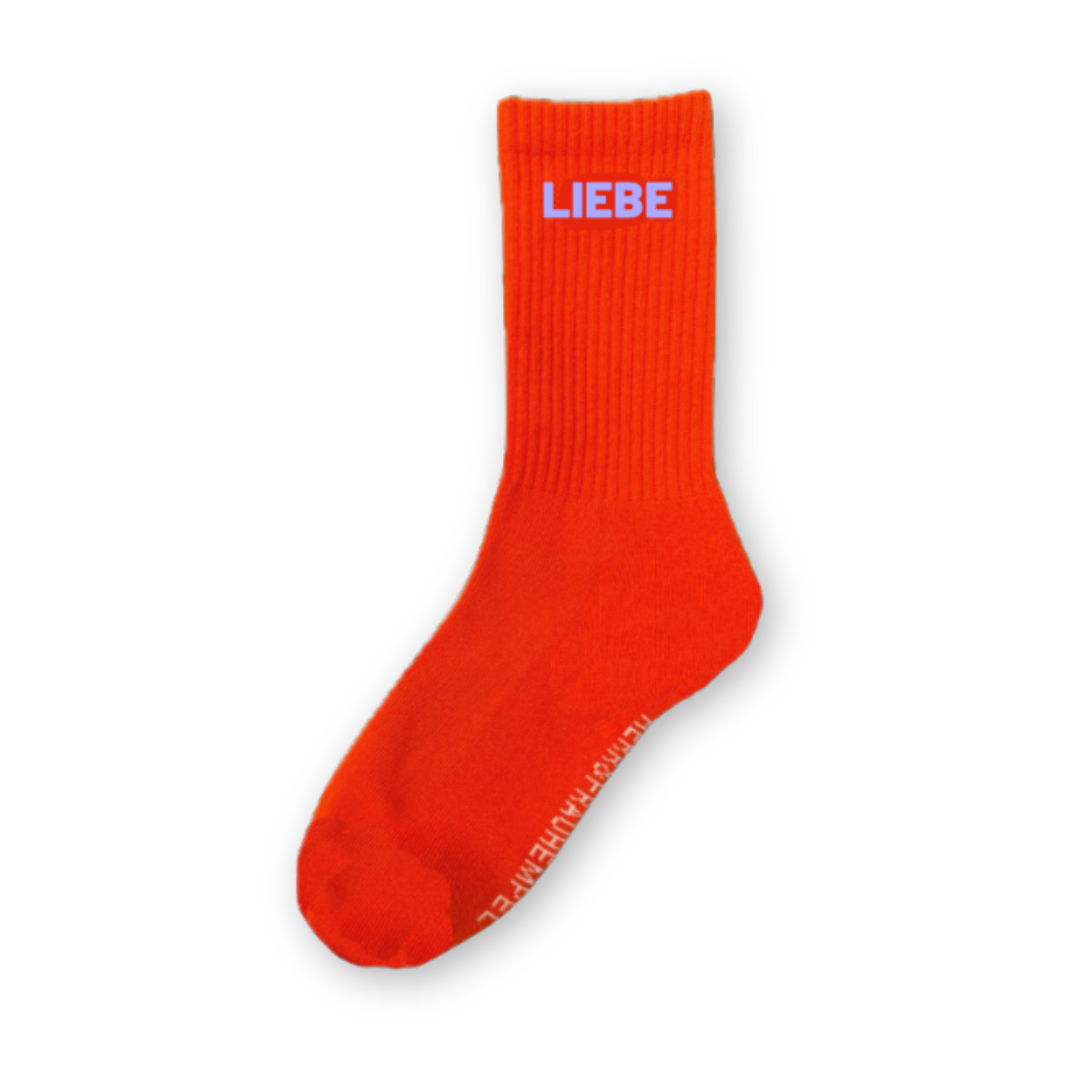 SOCKEN - LIEBE orange - flieder