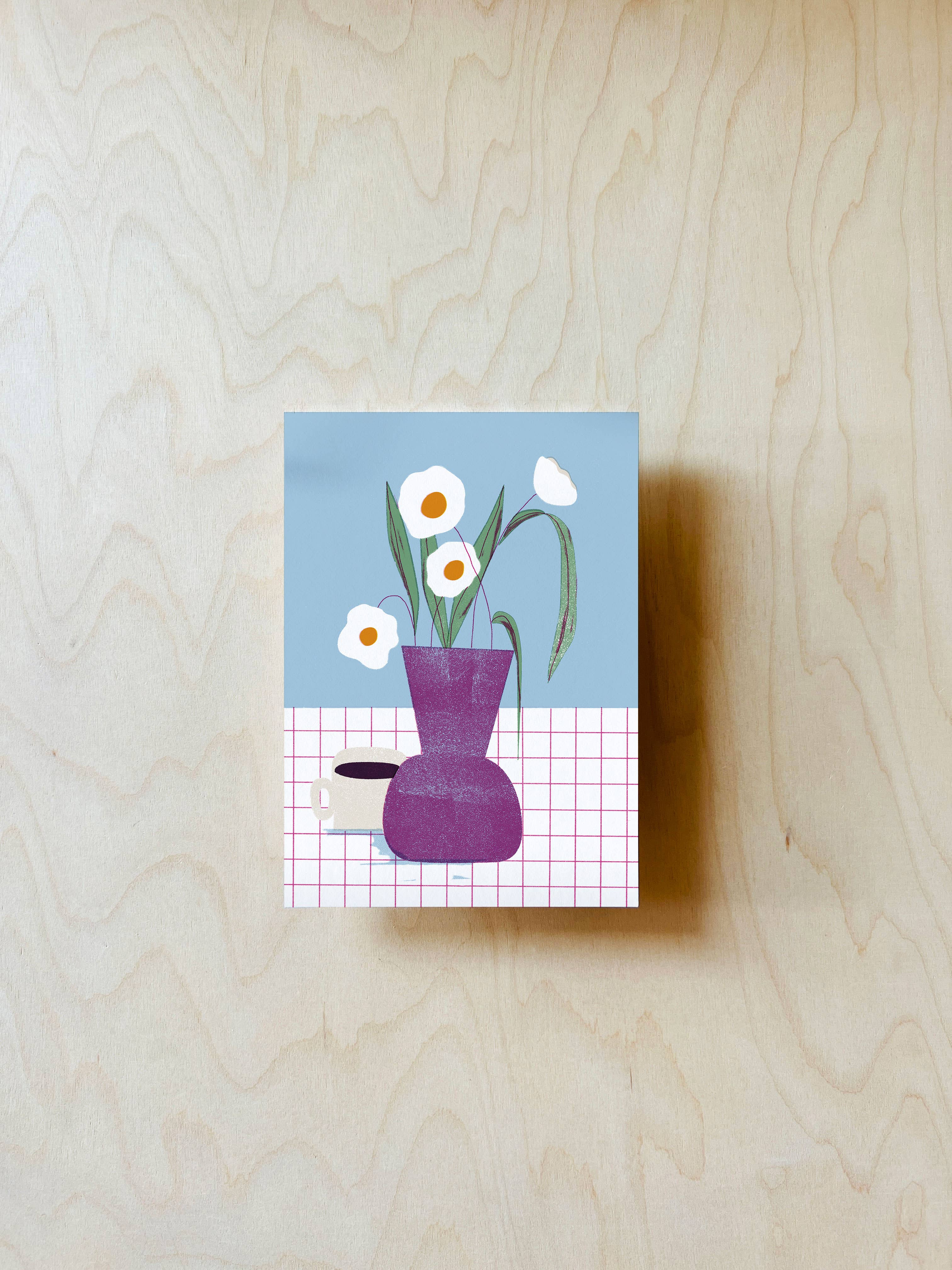 Kaffeeblumenpostkarte DIN A6