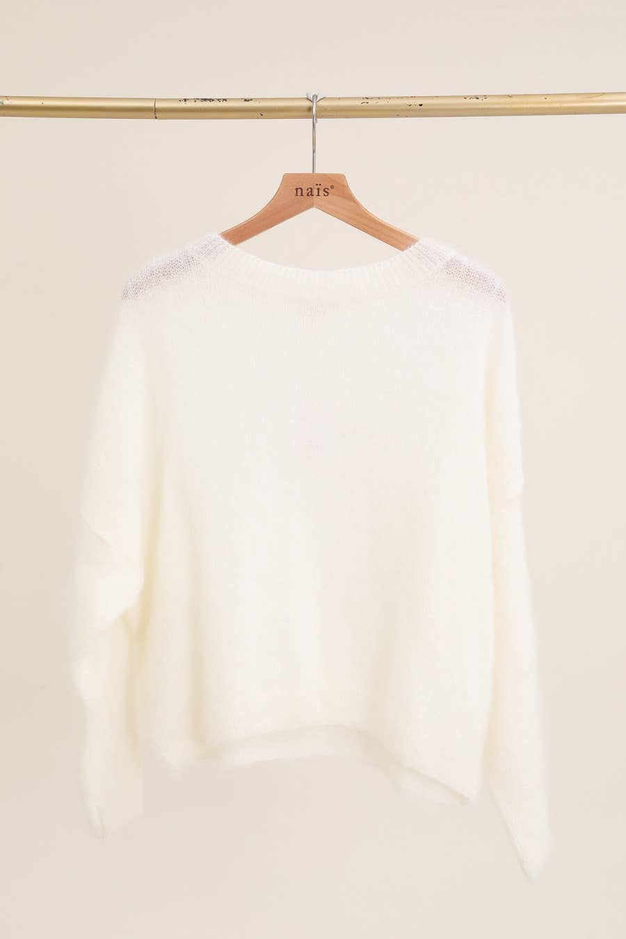 Pullover aus 74 % Kid-Mohair mit Rundhalsausschnitt