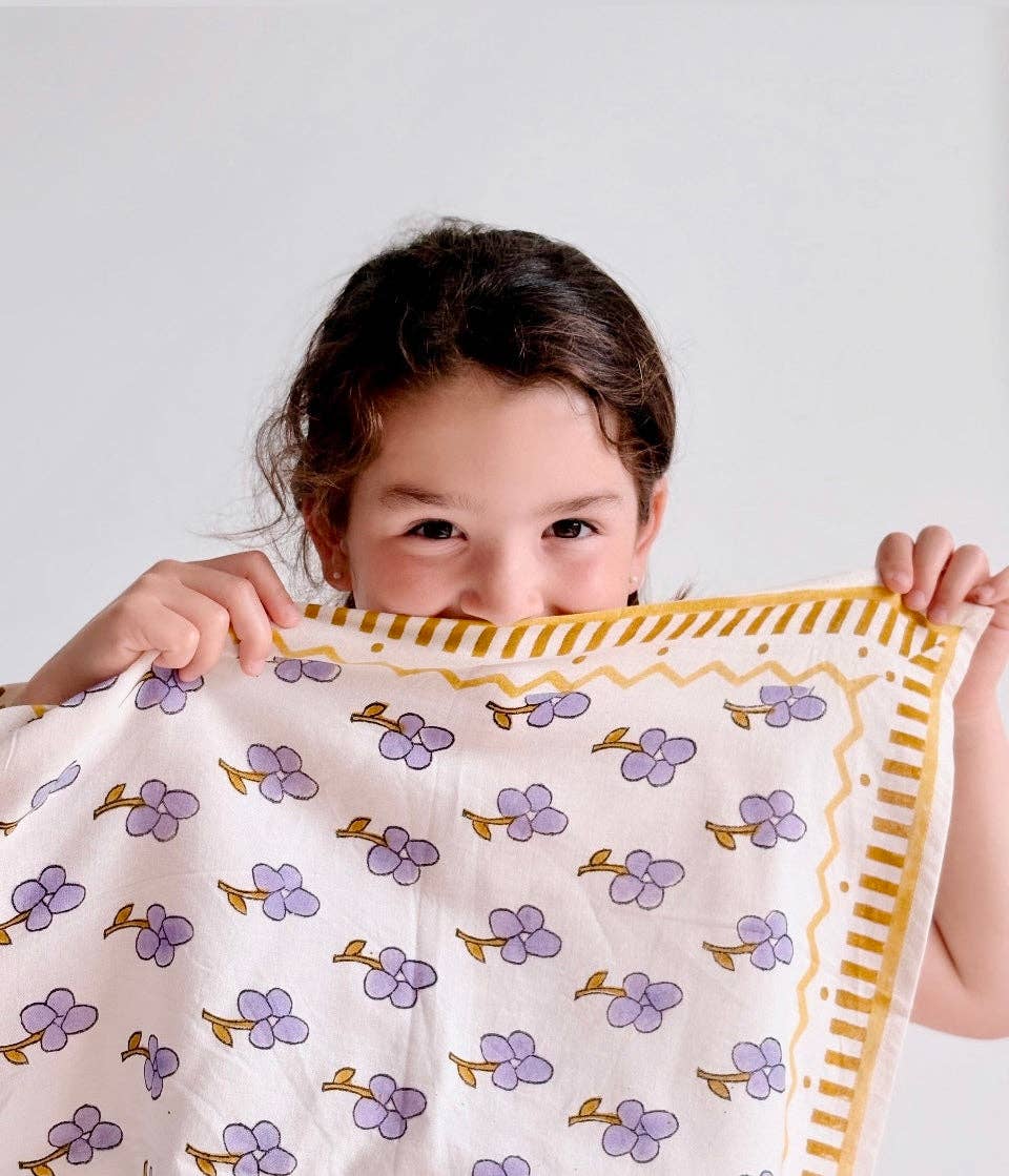 Maison Augustin Baby- Kinder Schal Purple Bloom