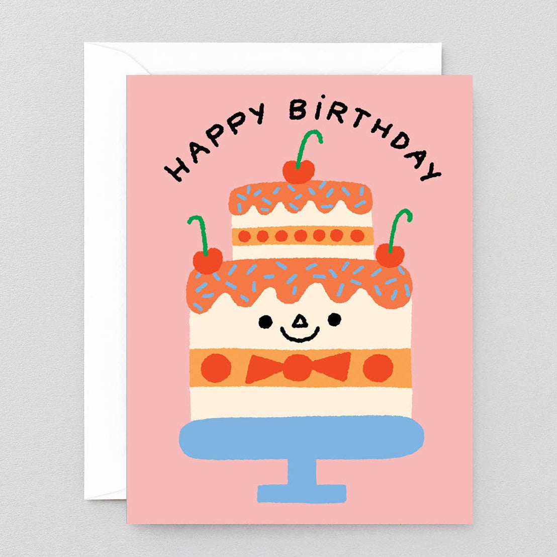 Wrap - Alles Gute zum Geburtstag – Kuchen mit Kirschen Grußkarte