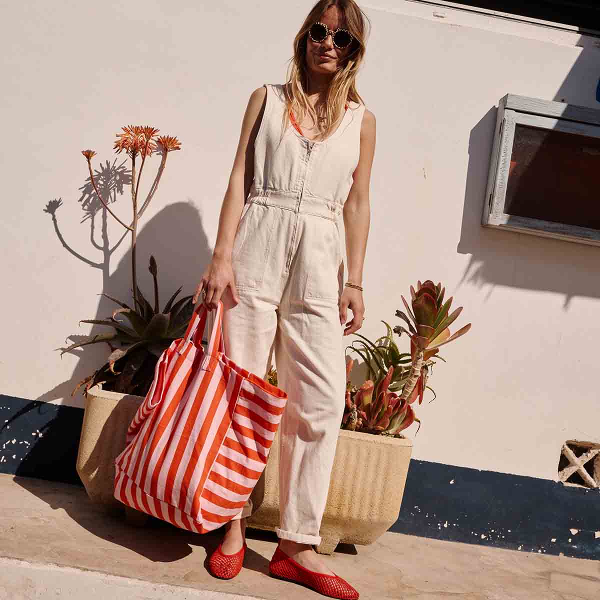 ELISA TASCHE STREIFEN TOMATE / CANDY PINK