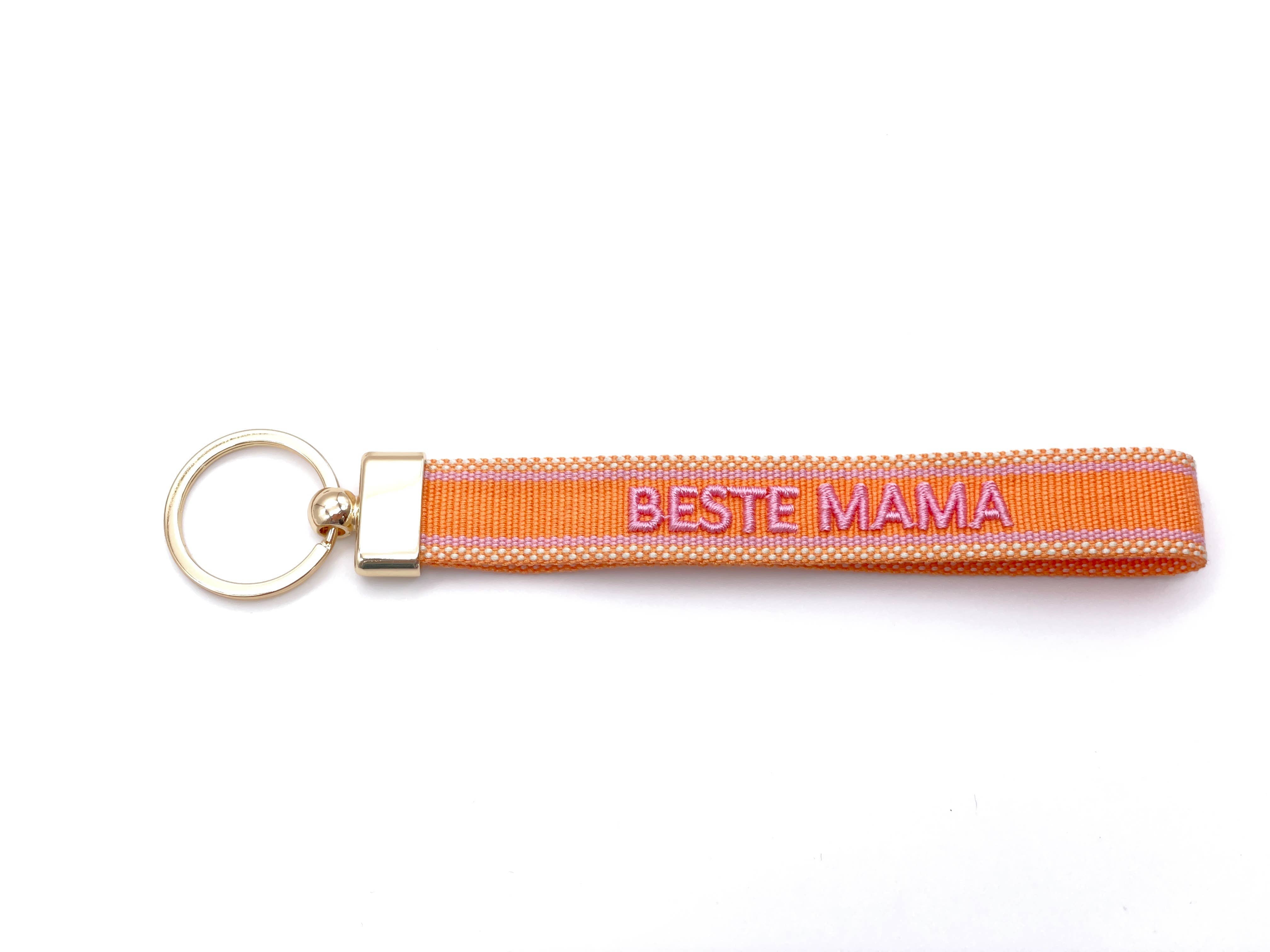 BESTE MAMA Schlüsselanhänger Keychain gewebt  bestickt
