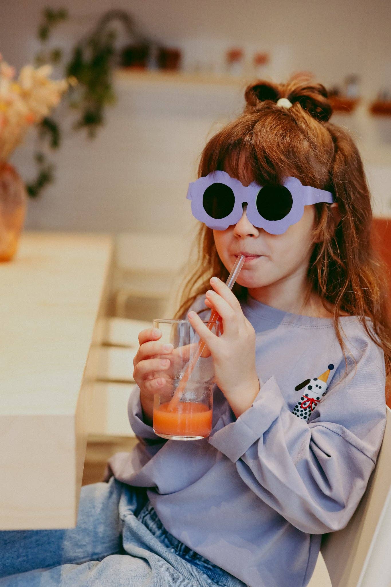 Don't grow up Longsleeve 'Partyhund' auf lilagrau