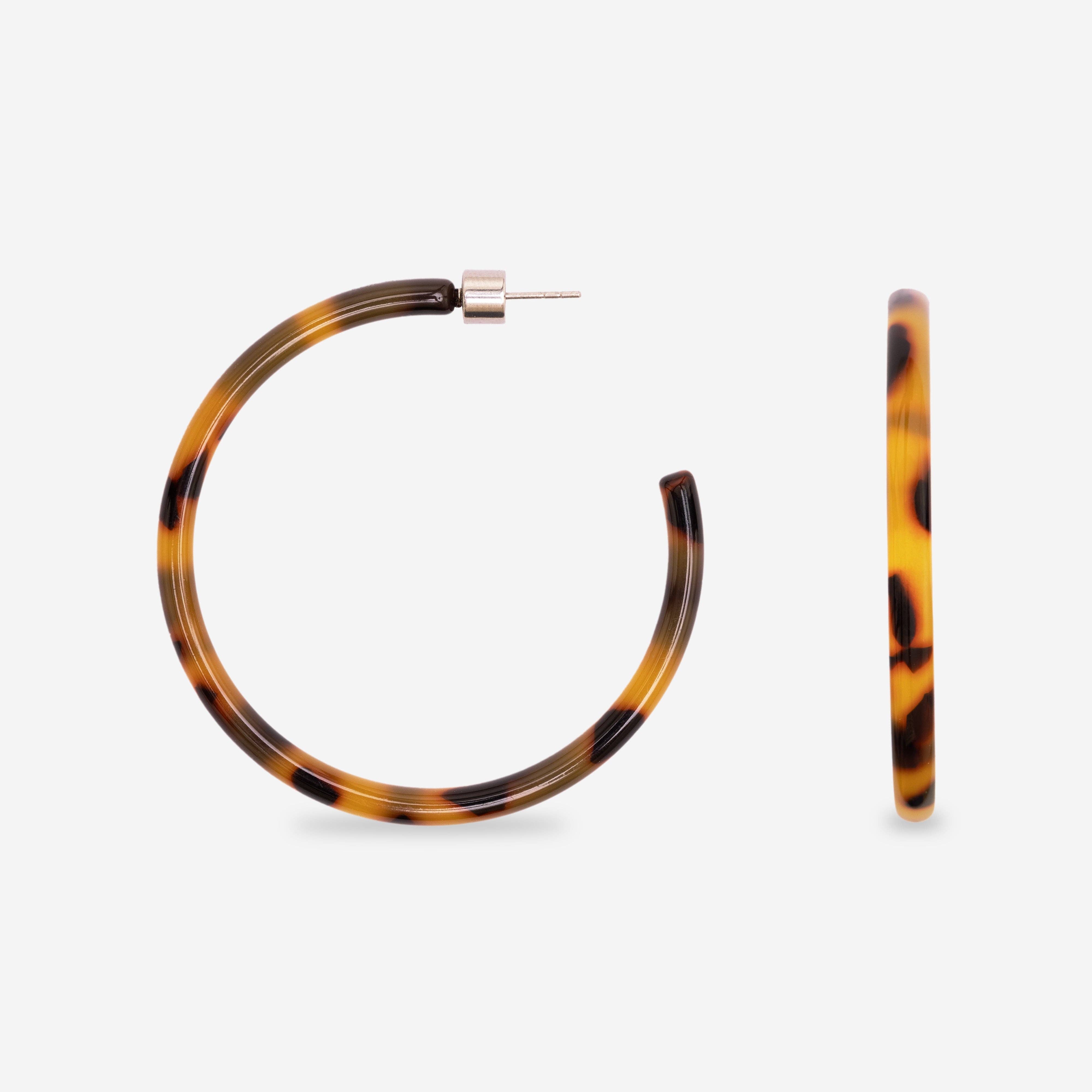 sasstie - Ohrringe - Hoop Dark Cheetah
