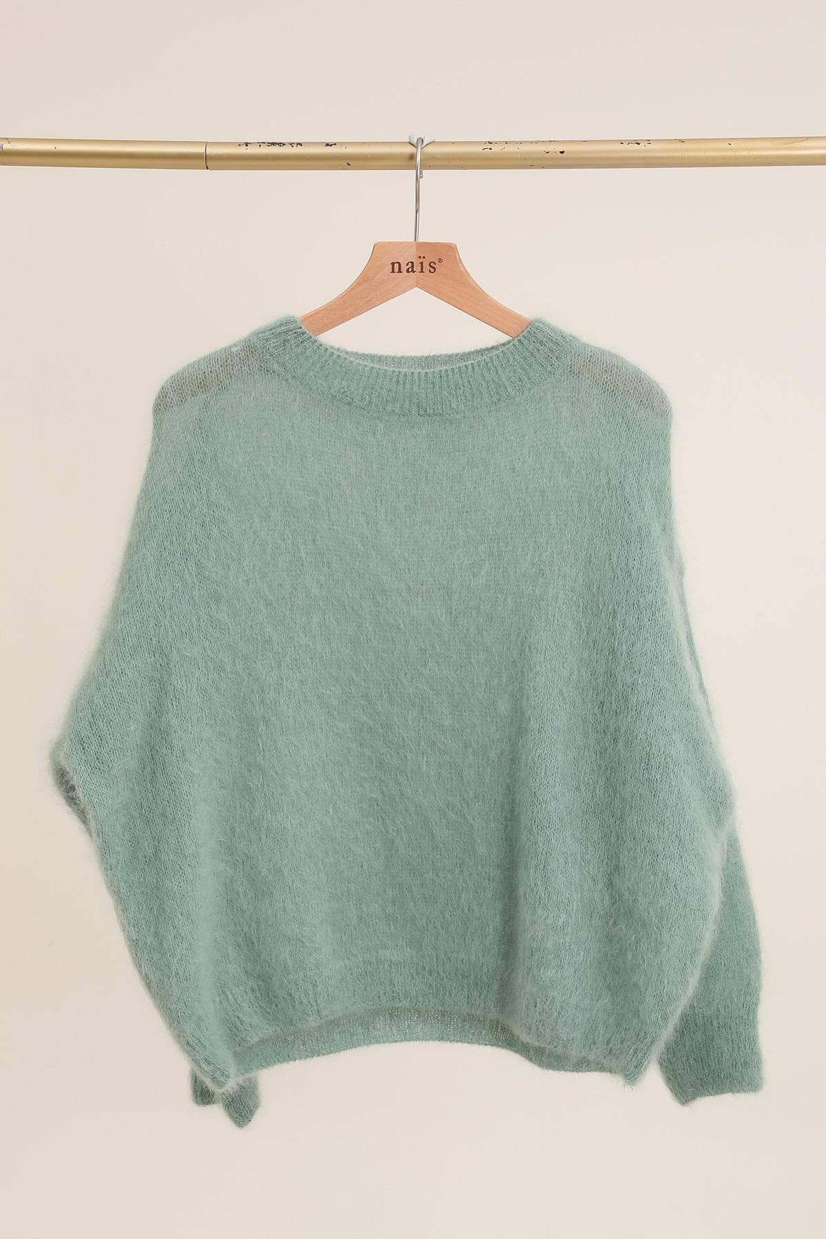 Pullover aus 74 % Kid-Mohair mit Rundhalsausschnitt