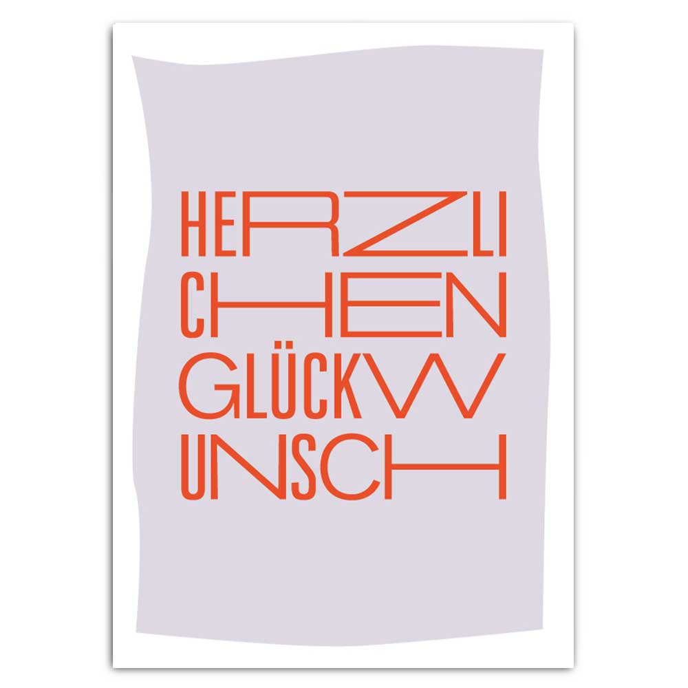 Postkarte Herzlichen Glückwunsch_Type